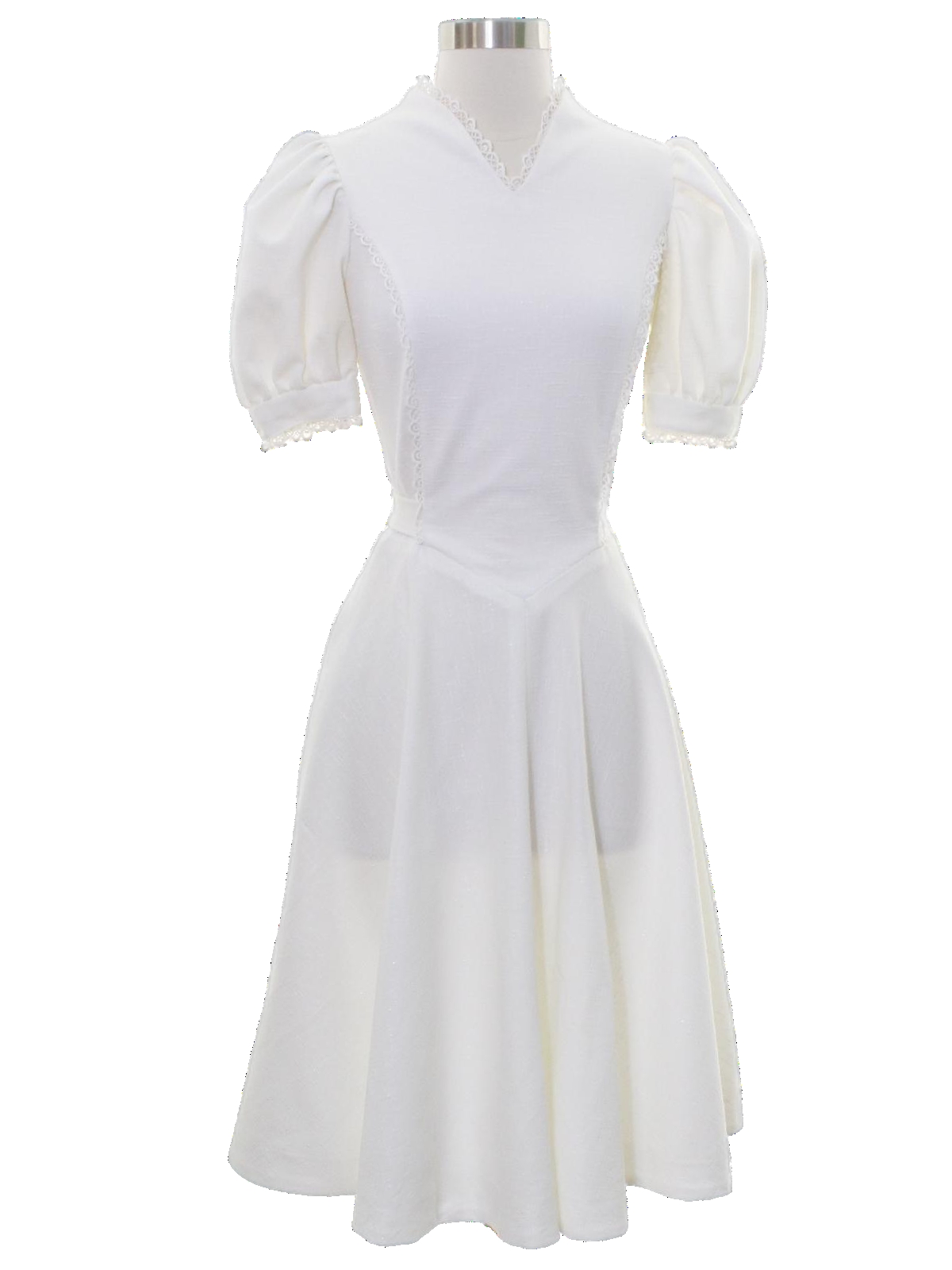 1970's Retro Hippie Dress: 70s -No Label- Womens white polyester cotton ...