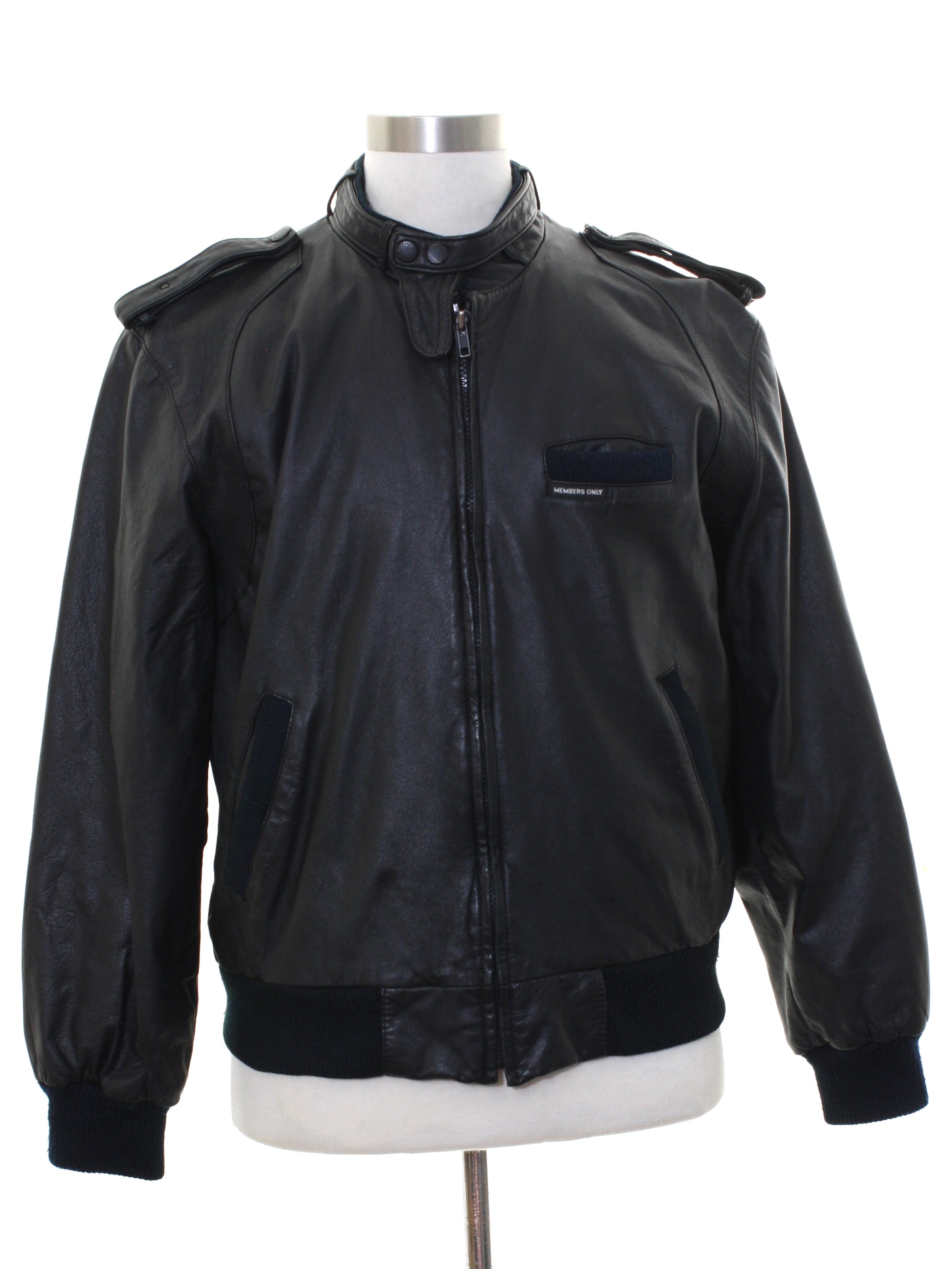 Vintage 80s Leather Jacket: 80s style (made in 90s) -Members Only- Mens ...