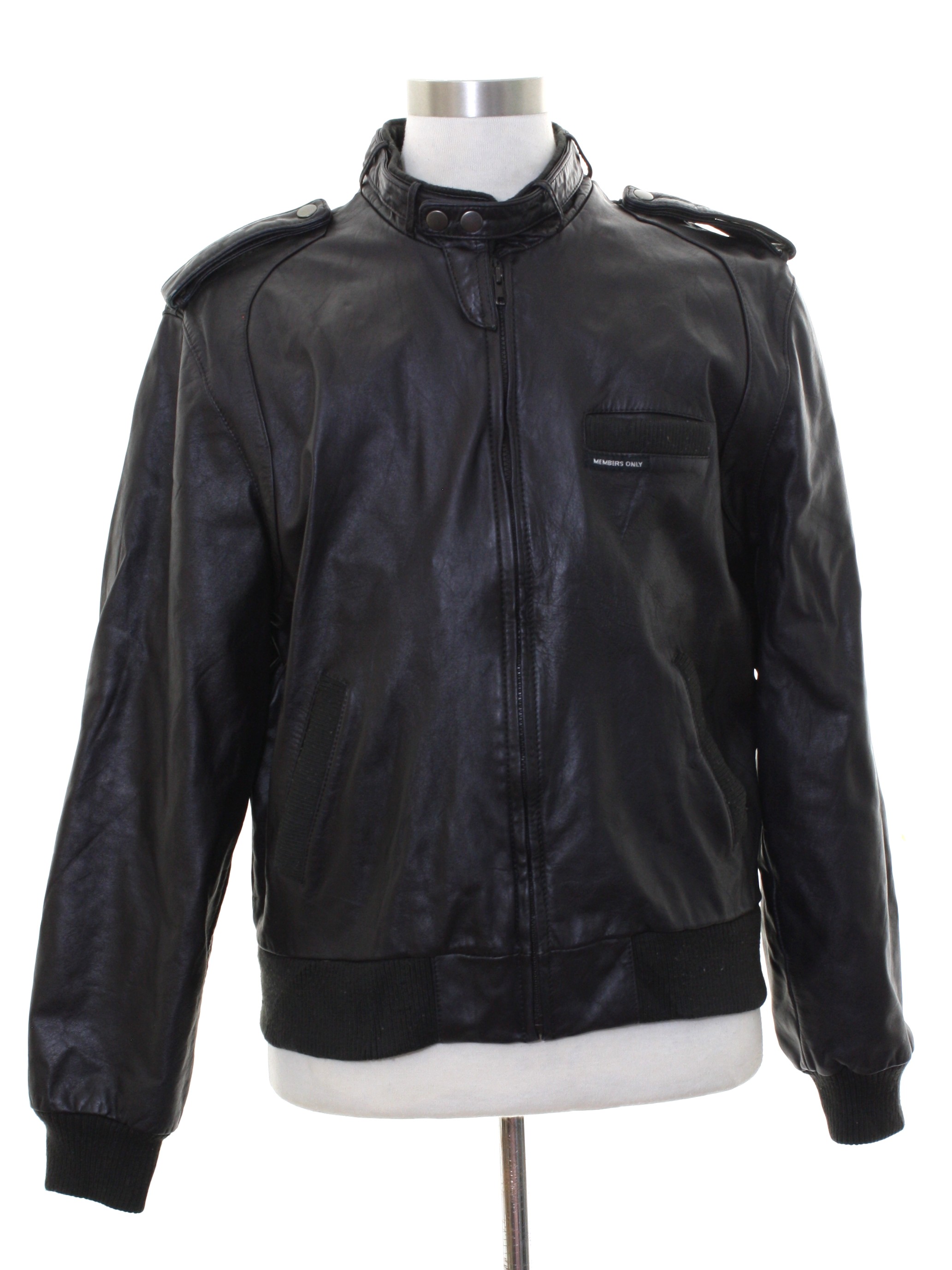 Retro 80's Leather Jacket: Late 80s or Early 90s -Members Only- Mens