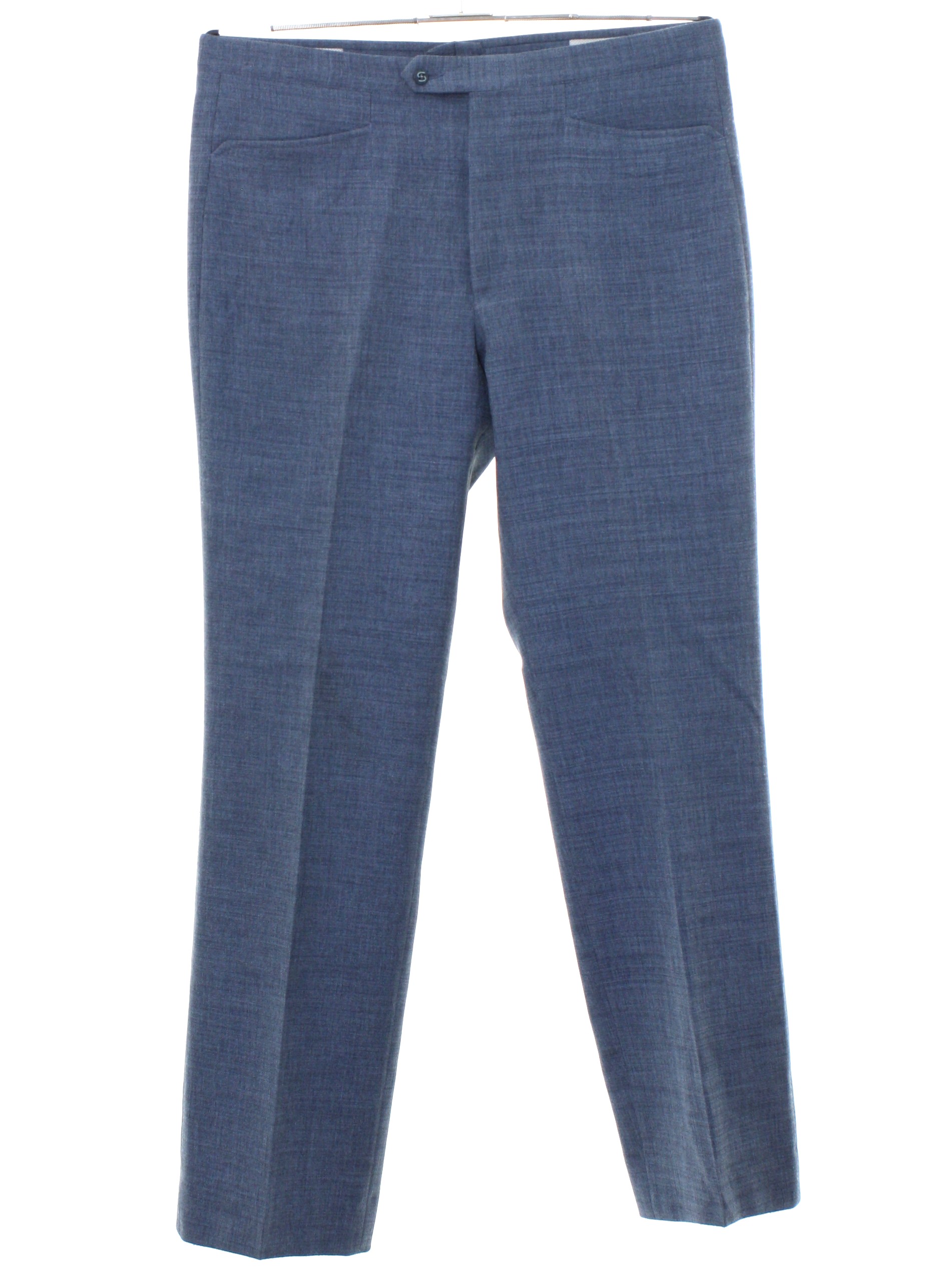 1970s Sansabelt Pants: Early 70s -Sansabelt- Mens grayish blue solid ...