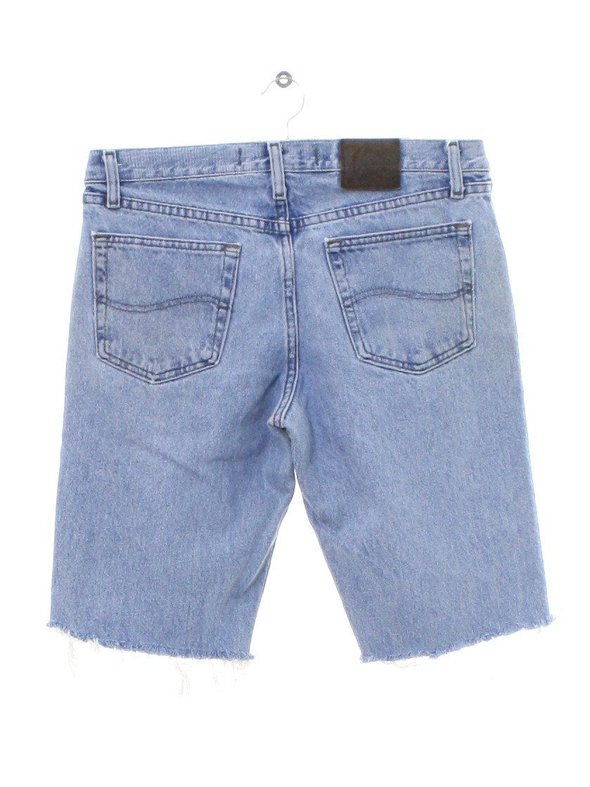 Nineties Vintage Shorts: Early 90s -Lee- Unisex light blue cotton denim ...