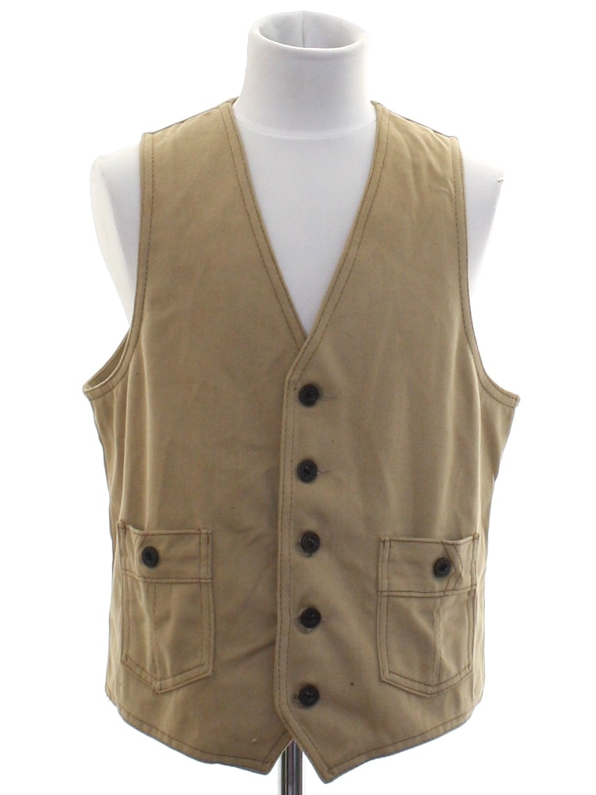 80s Retro Vest: Early 80s -Farah- Unisex Ladies or Boys light tan ...