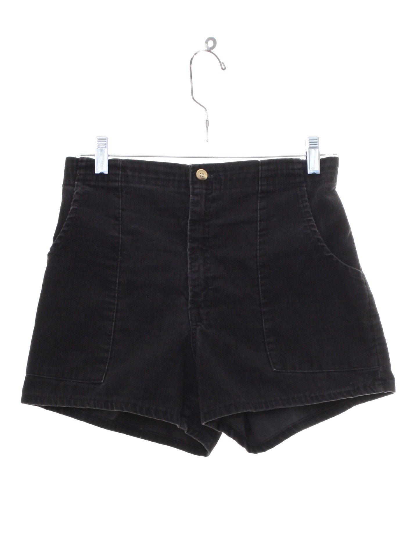 1980's Shorts: 80s -No Label- Mens black background standard wale ...