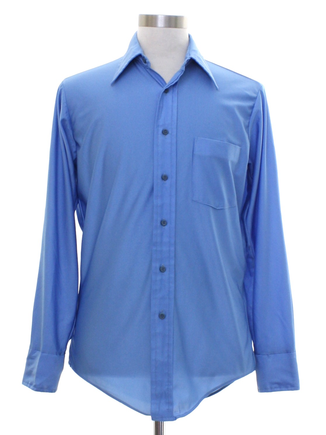 Seventies Vintage Disco Shirt: 70s -Montgomery Ward- Mens sky blue ...