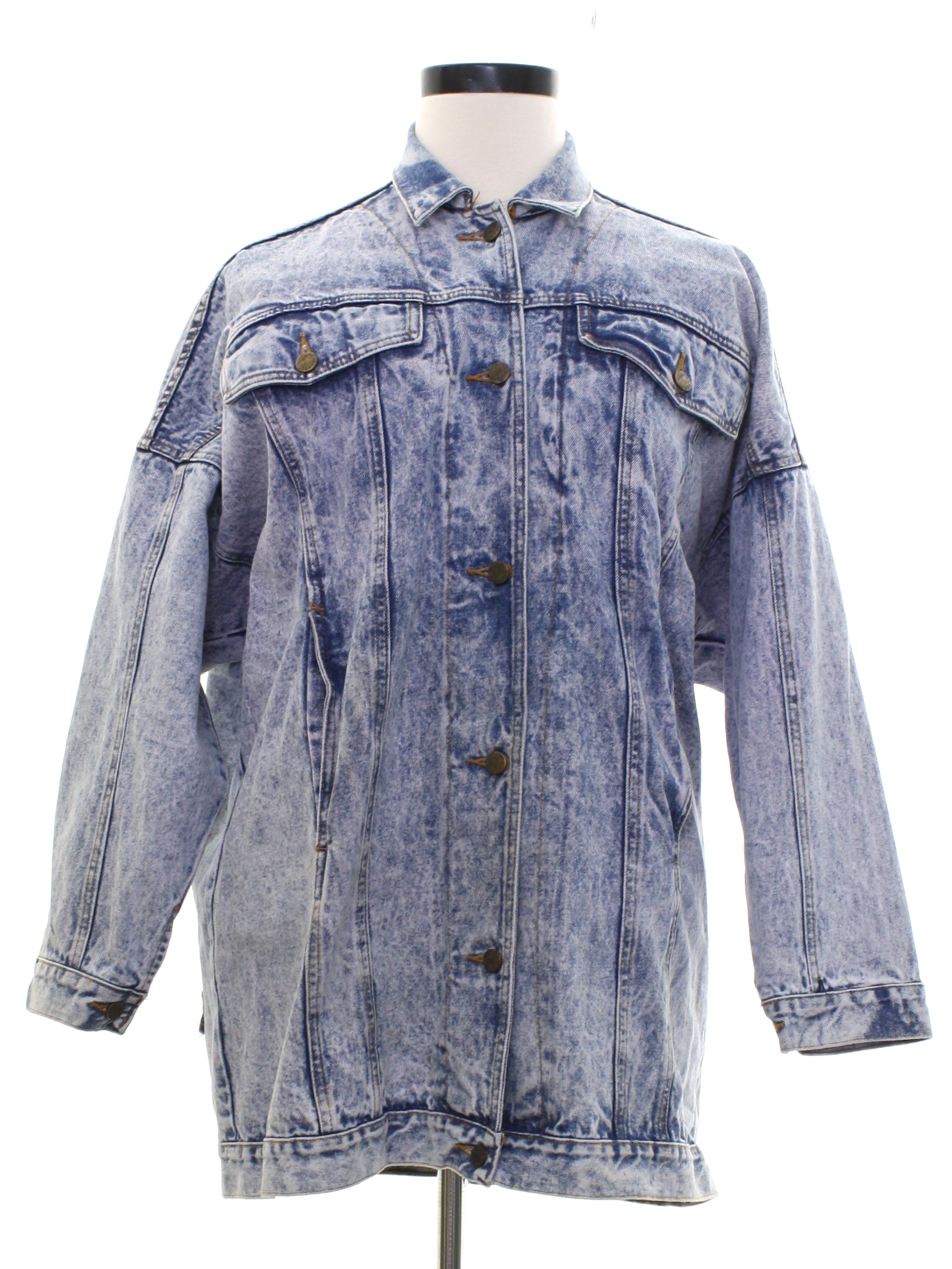 80's Weathered Blues Jacket: 80s -Weathered Blues- Womens light