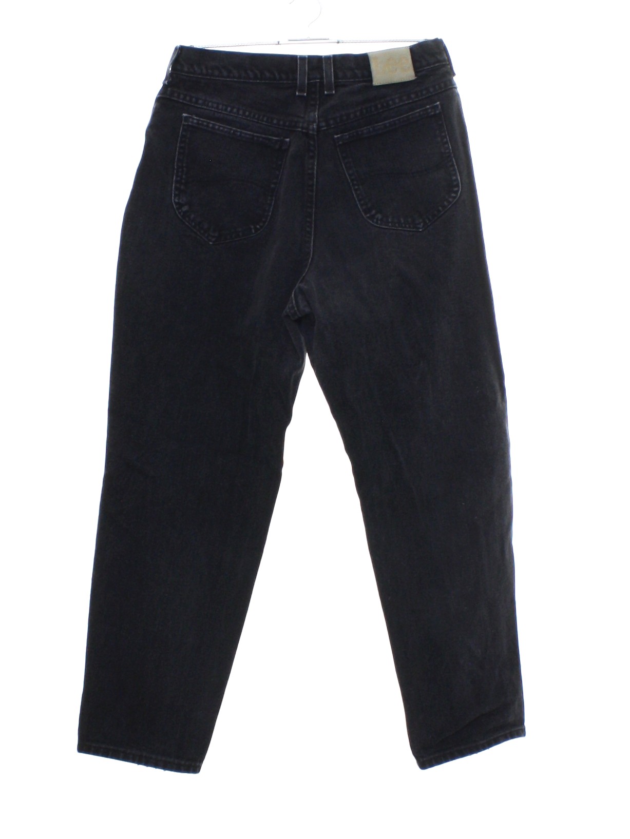 1990s Vintage Pants: 90s -Lee- Womens slightly faded black cotton denim ...