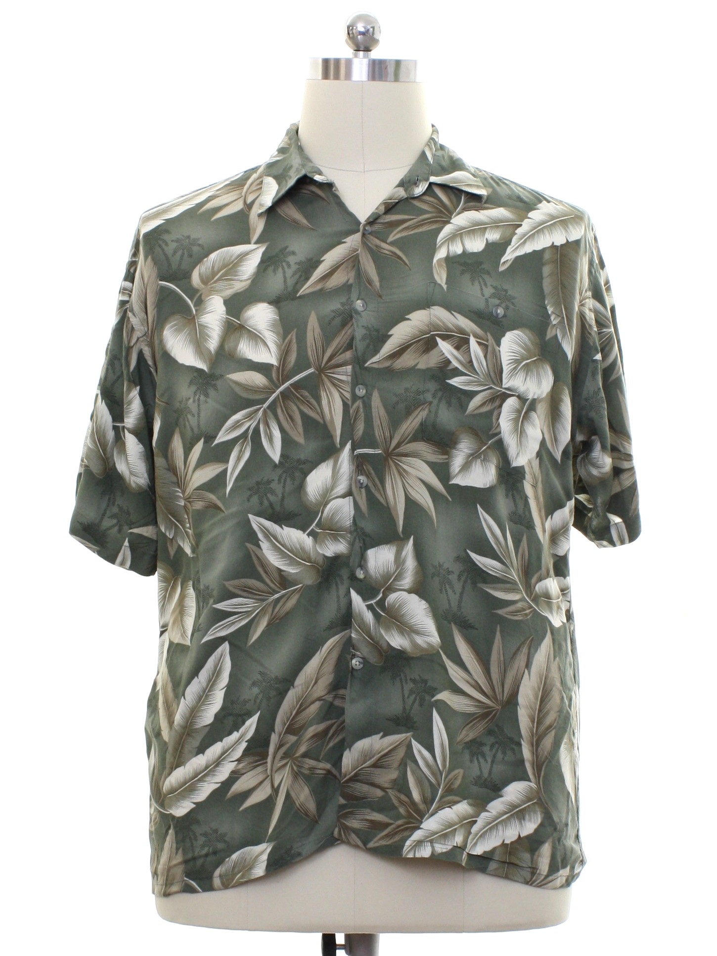 Nineties Vintage Hawaiian Shirt: 90s -Campia Moda- Mens olive green ...
