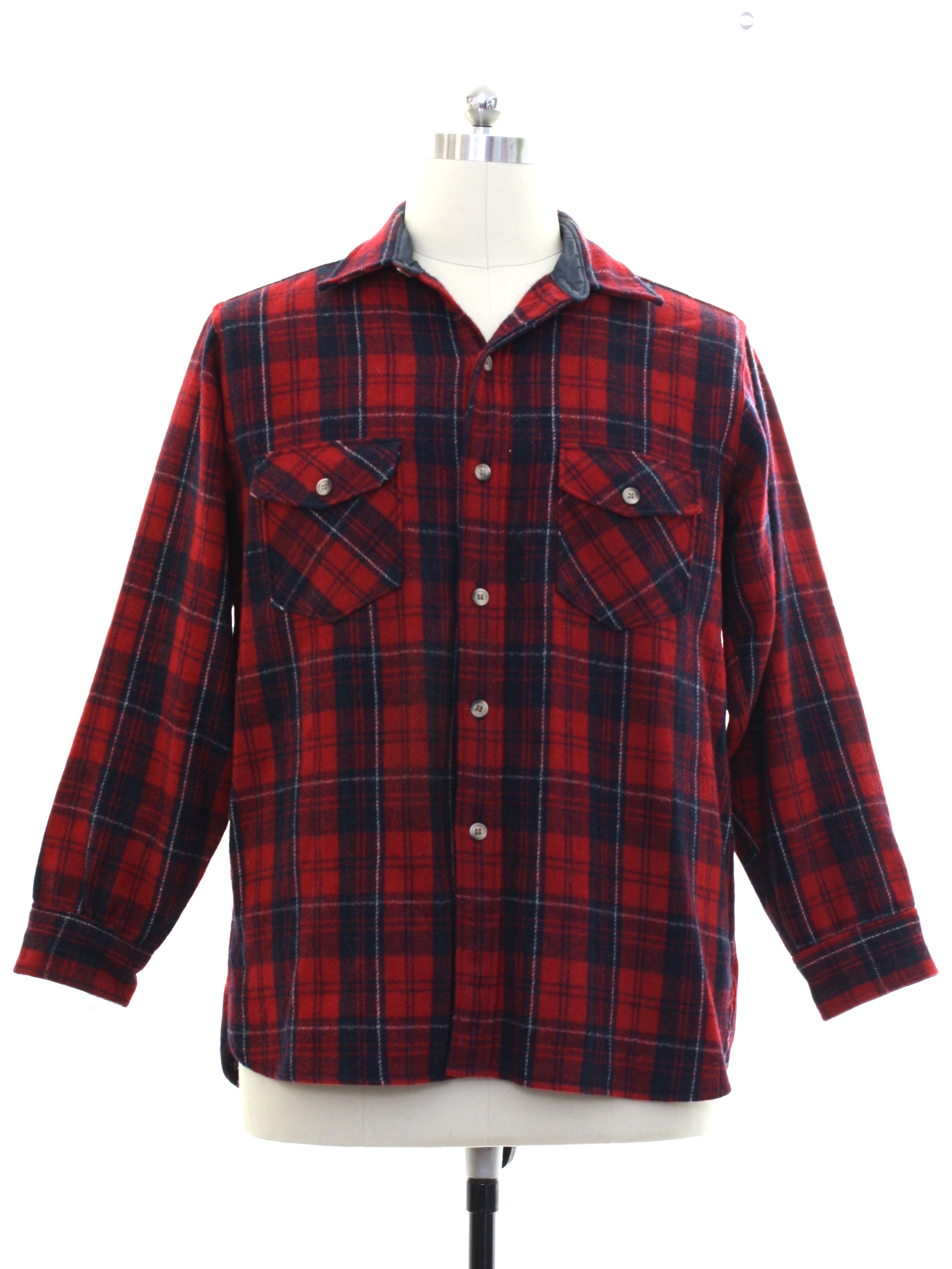 Vintage Woolrich Eighties Shirt: Early 80s -Woolrich- Mens red and navy ...