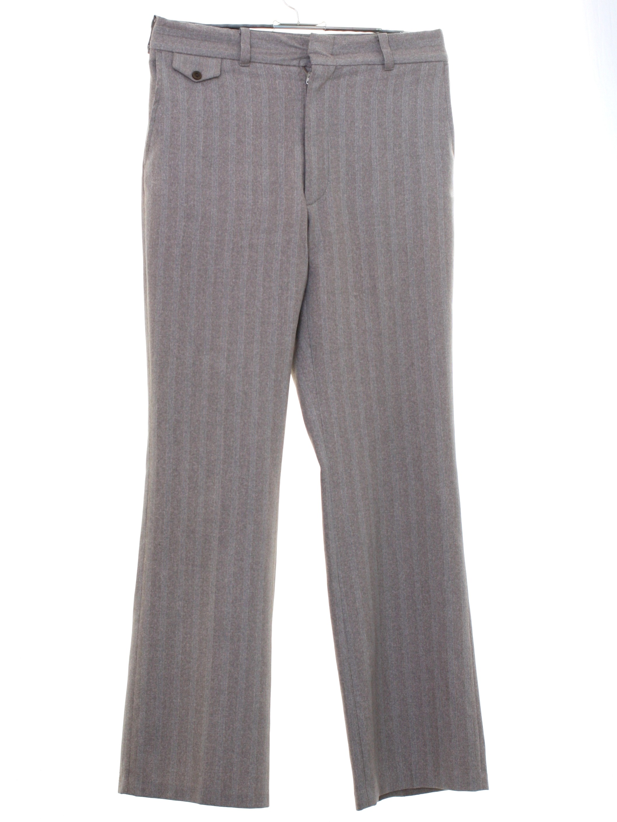 Eighties Vintage Flared Pants / Flares: Early 80s -No Label- Mens taupe ...