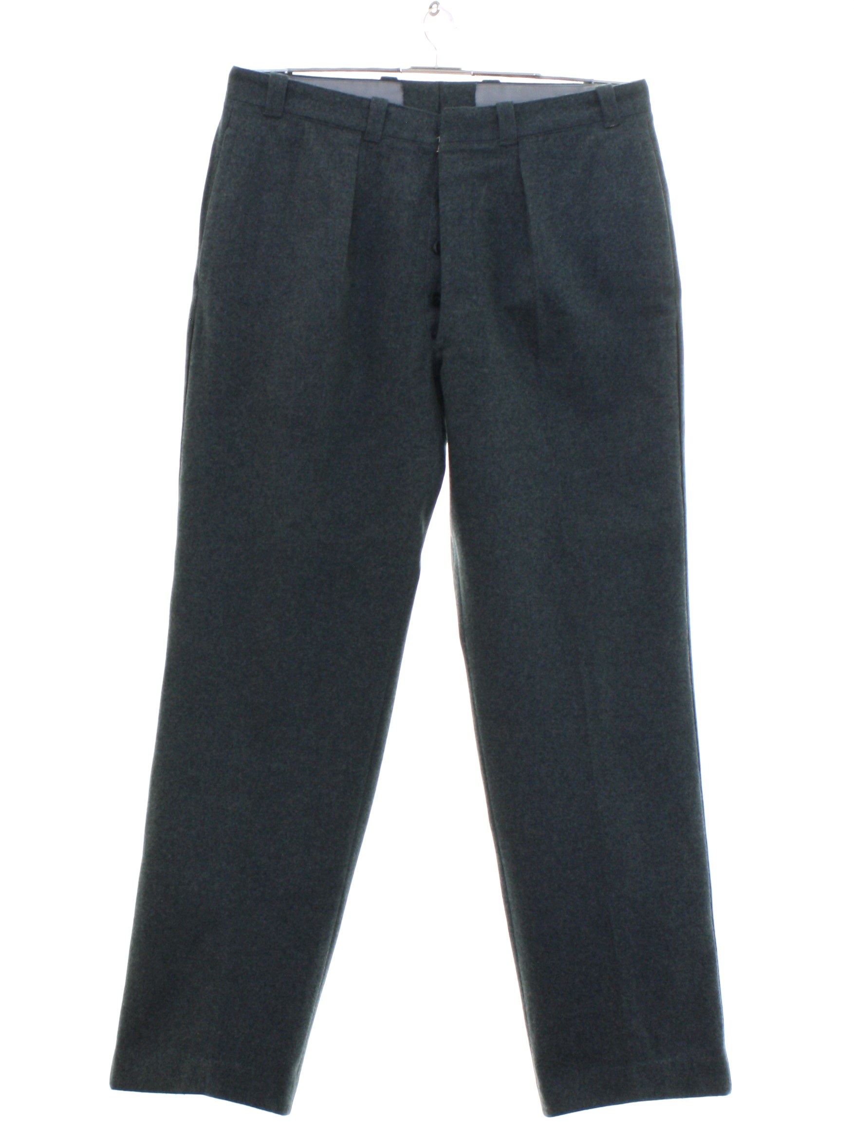 Retro Fifties Pants: 50s -No Label- Mens gray heather heavy wool ...