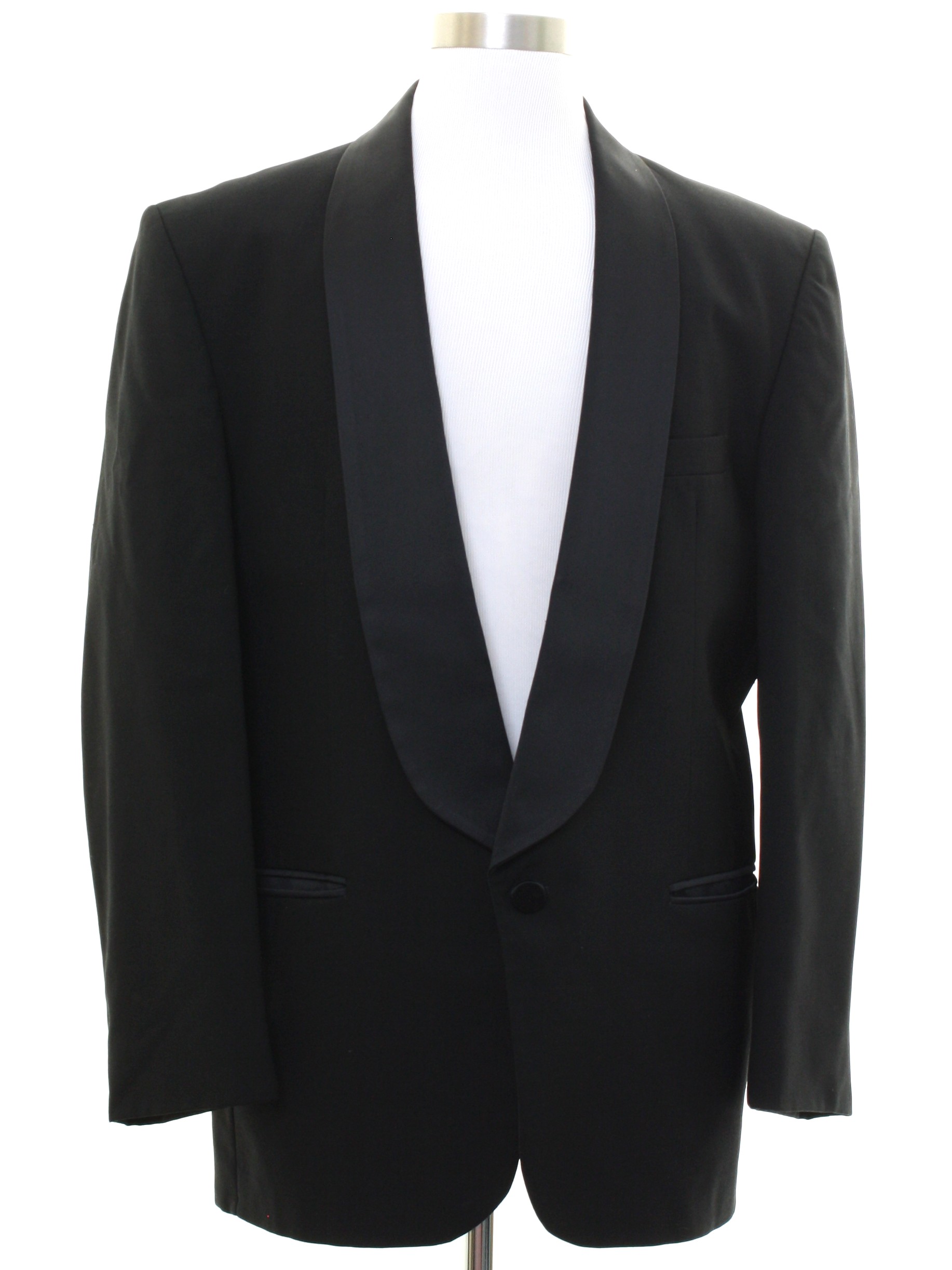Retro 1980s Jacket: Late 80s -Raffinati Formal- Mens black polyester ...