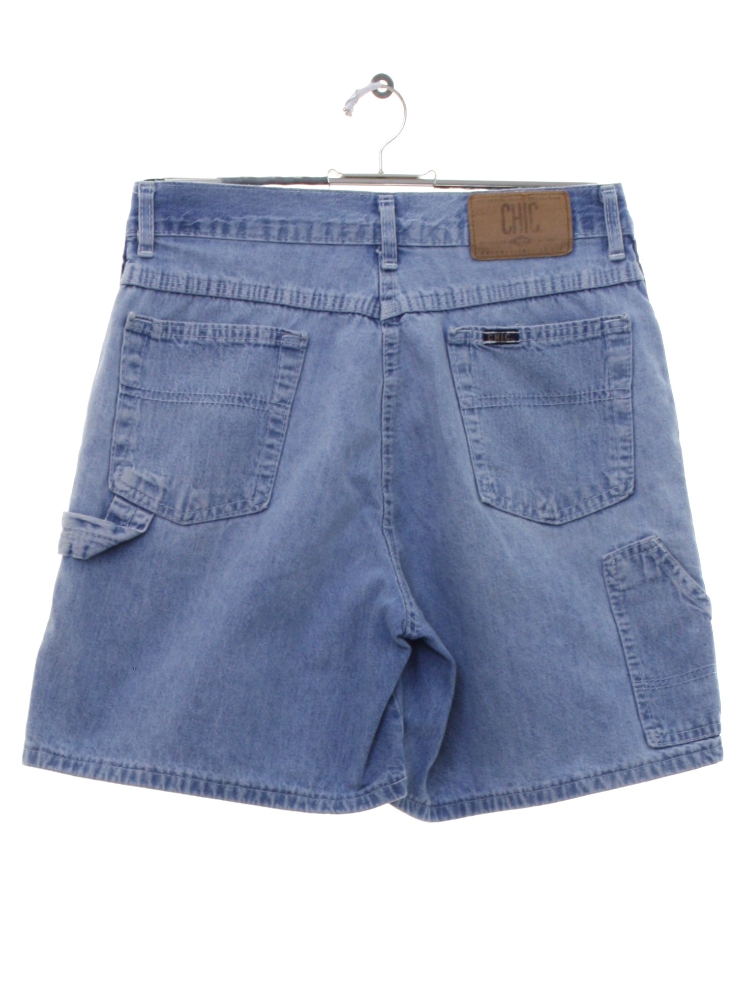 90s Vintage Chic Shorts: 90s -Chic- Womens faded blue polyester cotton ...