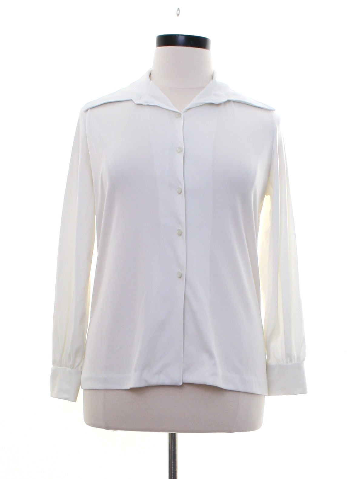 70s Retro Disco Shirt: 70s -Action II- Womens winter white slinky ...