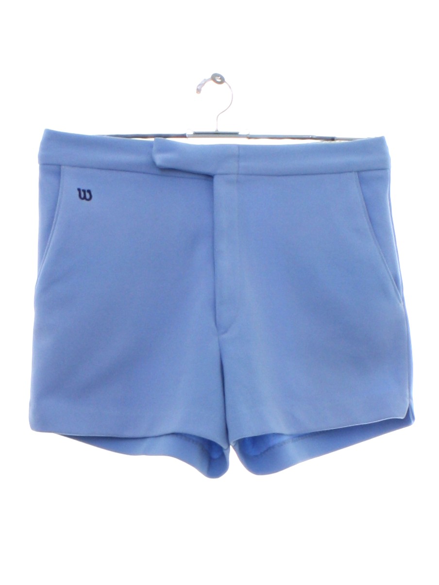 Wilson Seventies Vintage Shorts: 70s -Wilson- Mens light blue polyester ...