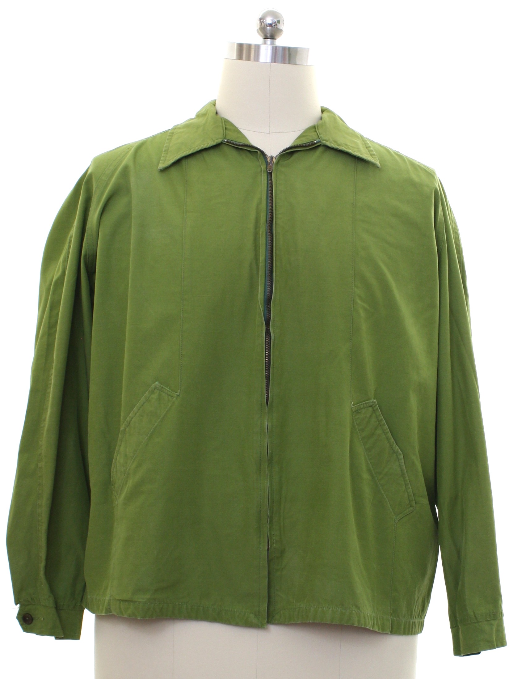 Vintage 1950's Jacket: 50s -Alleson Sportswear- Mens pale grass green ...