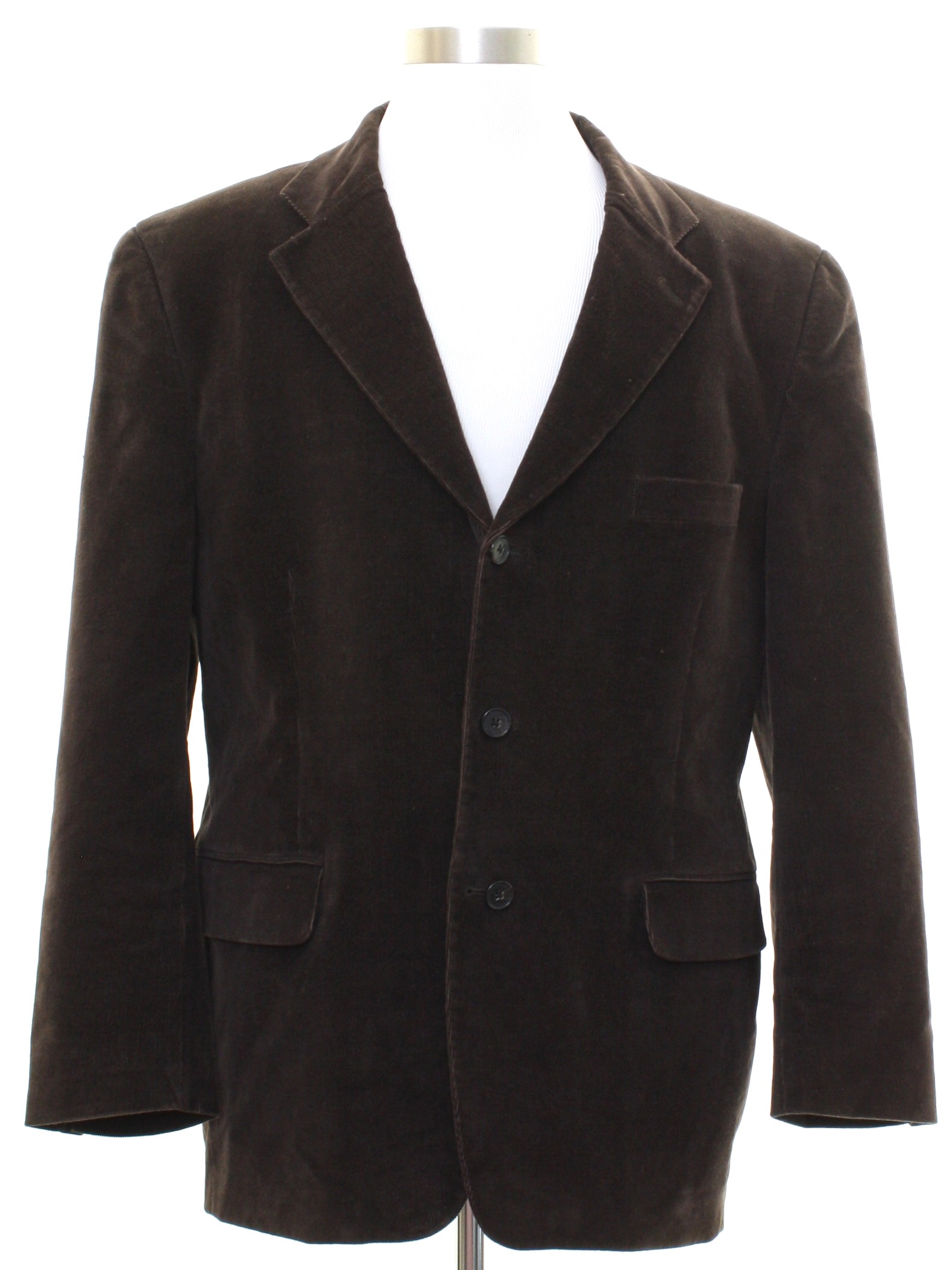 Vintage 80s Jacket: 80s -Alfani Macys- Mens dark brown pinwale cotton ...
