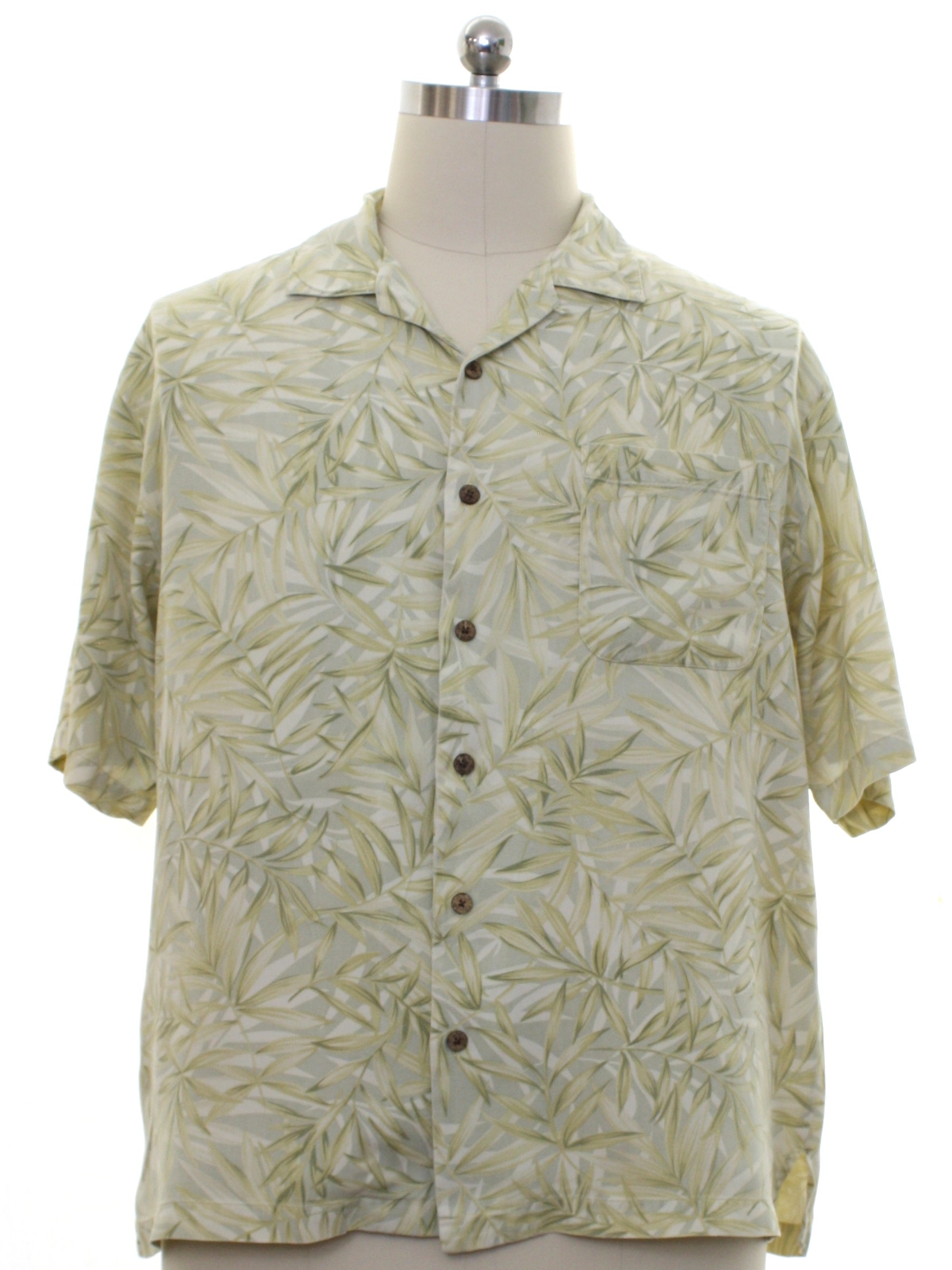 Vintage 1990's Hawaiian Shirt: 90s -Tommy Bahama- Mens straw background ...