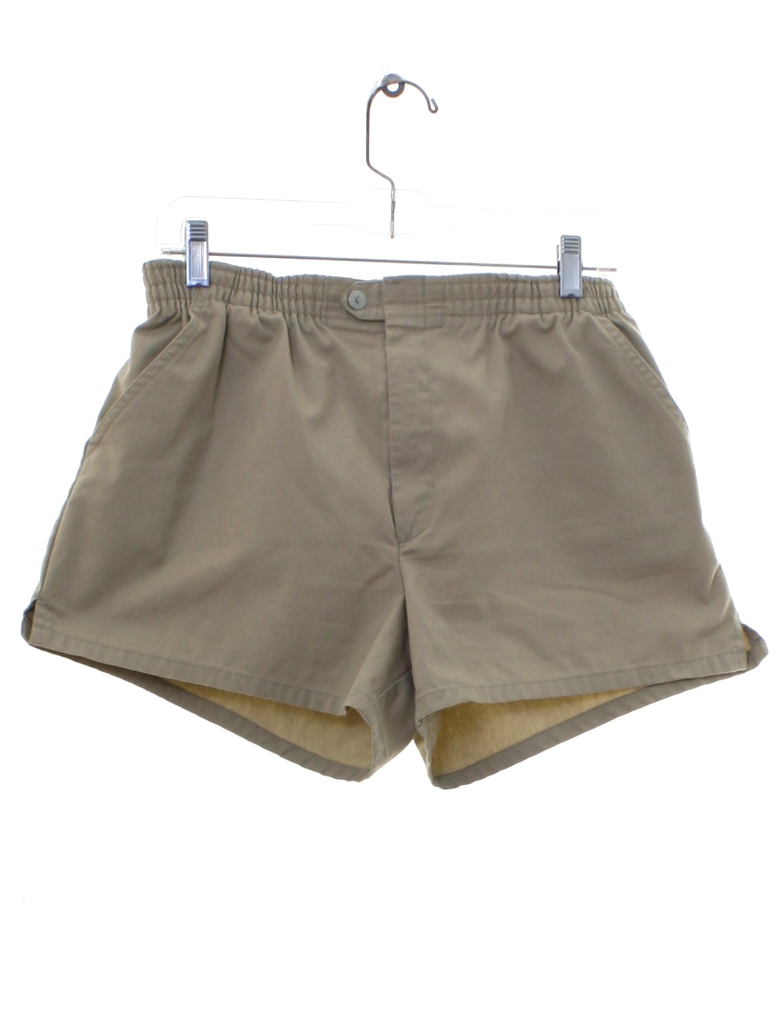Vintage 1980's Shorts: 80s -Care and Fabric Labels- Mens khaki ...