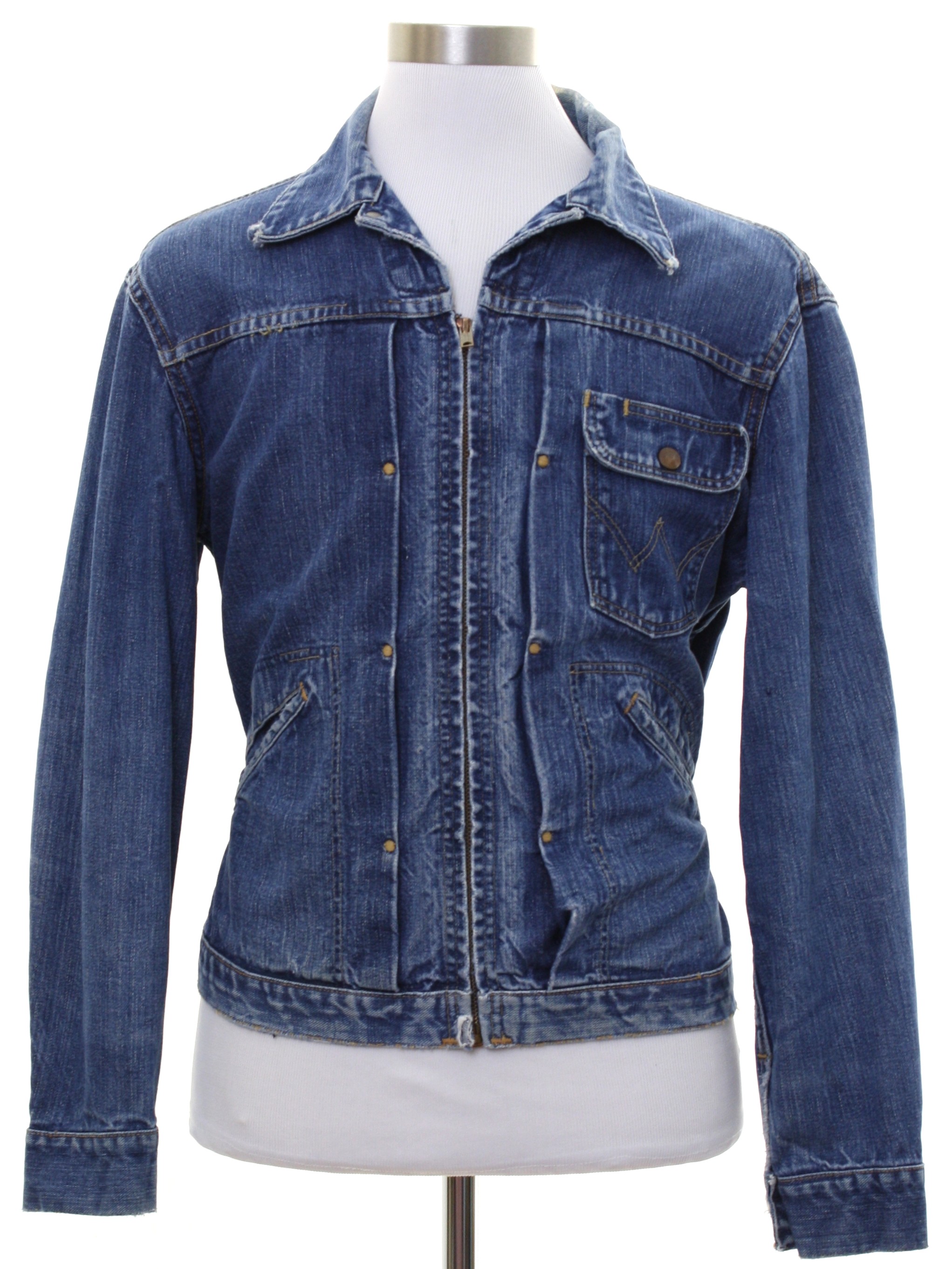 zip front denim jacket