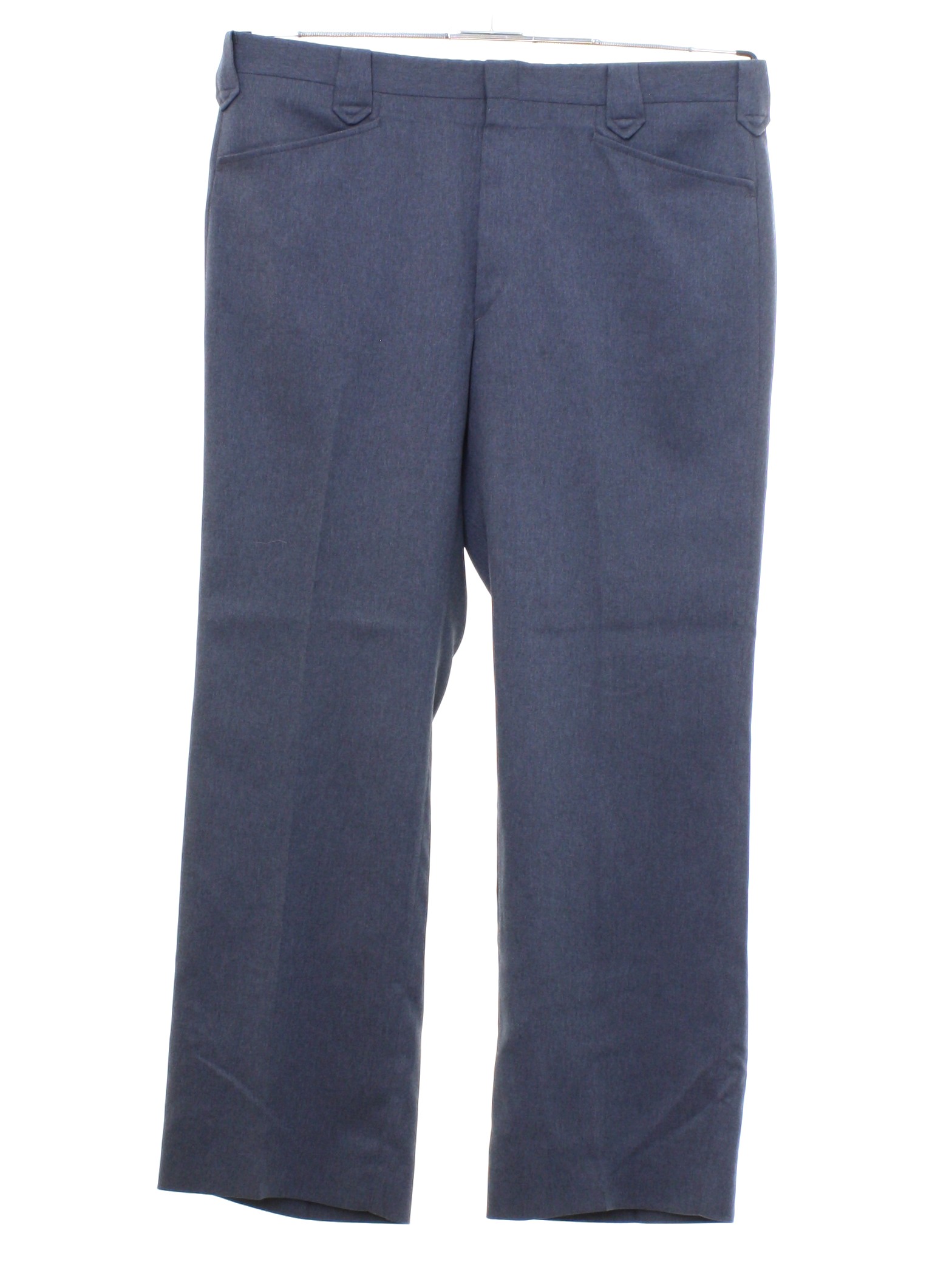 70s Vintage Pants: 70s -No Label- Mens gray solid colored polyester ...