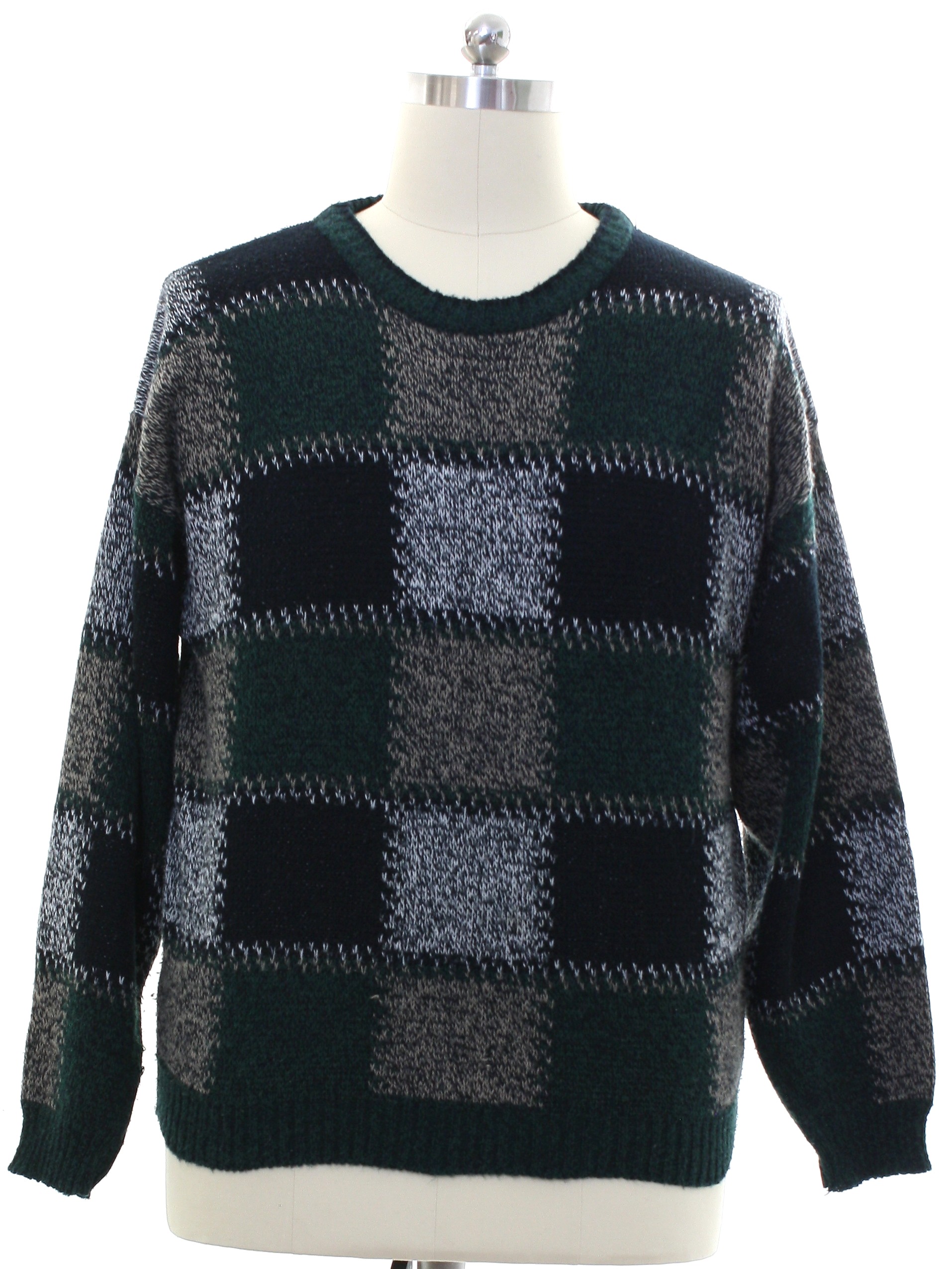 1980's Vintage Expressions Sweater: 80s -Expressions- Mens forest green ...