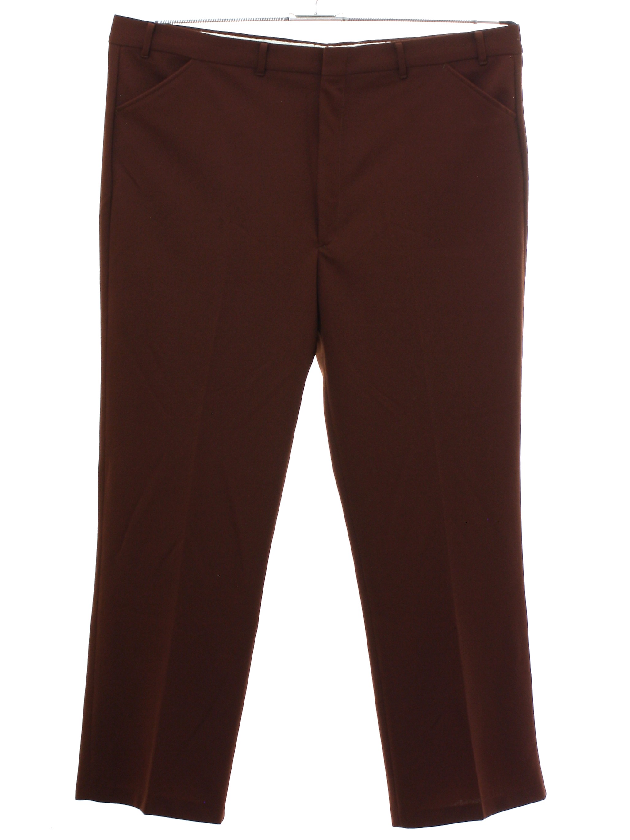 Retro 70's Pants: 70s -Haband- Mens cinnamon spice brown polyester knit ...
