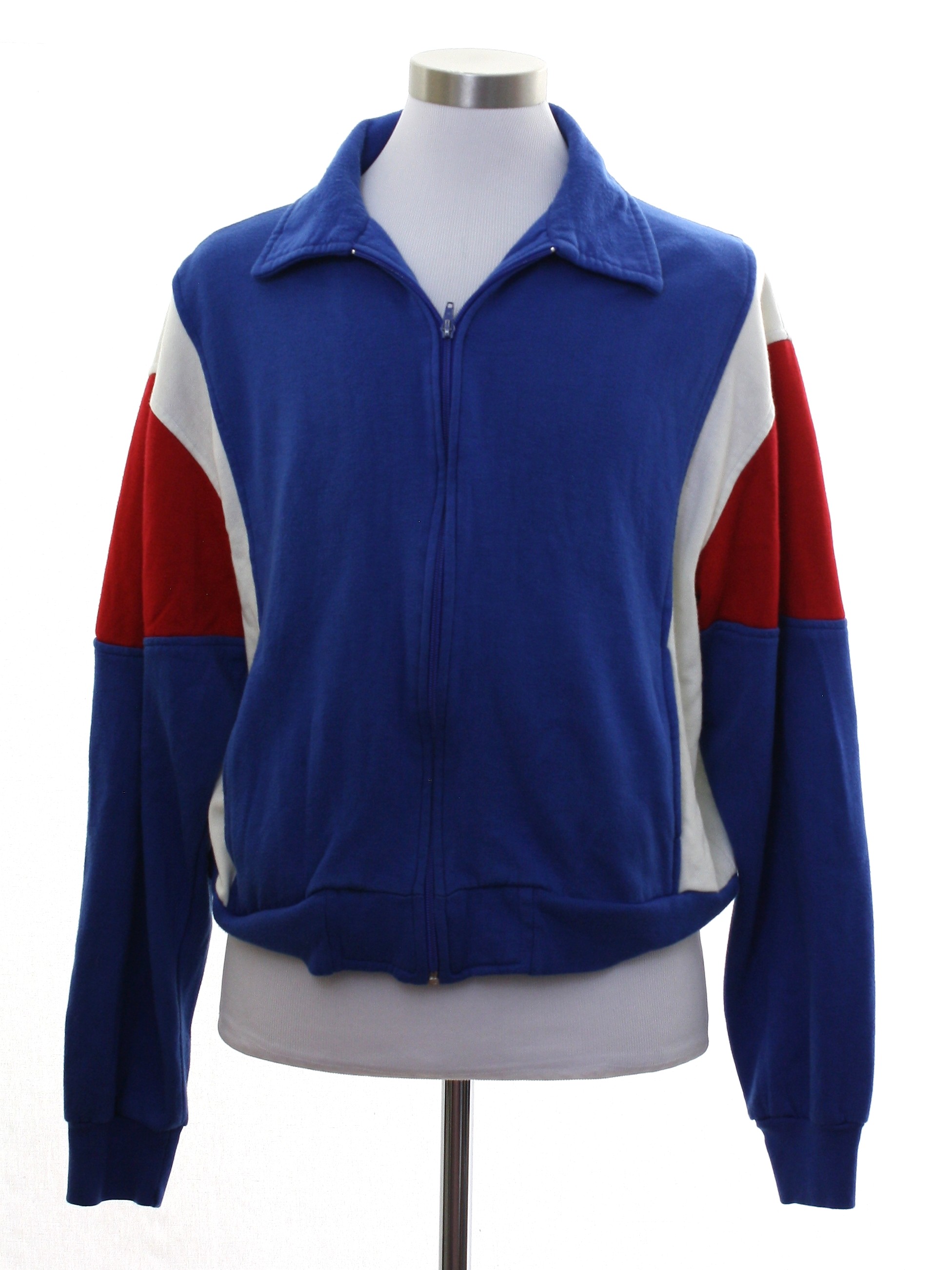Jacket: (made in 90s) -Youngbloods- Mens blue, red and white acrylic ...