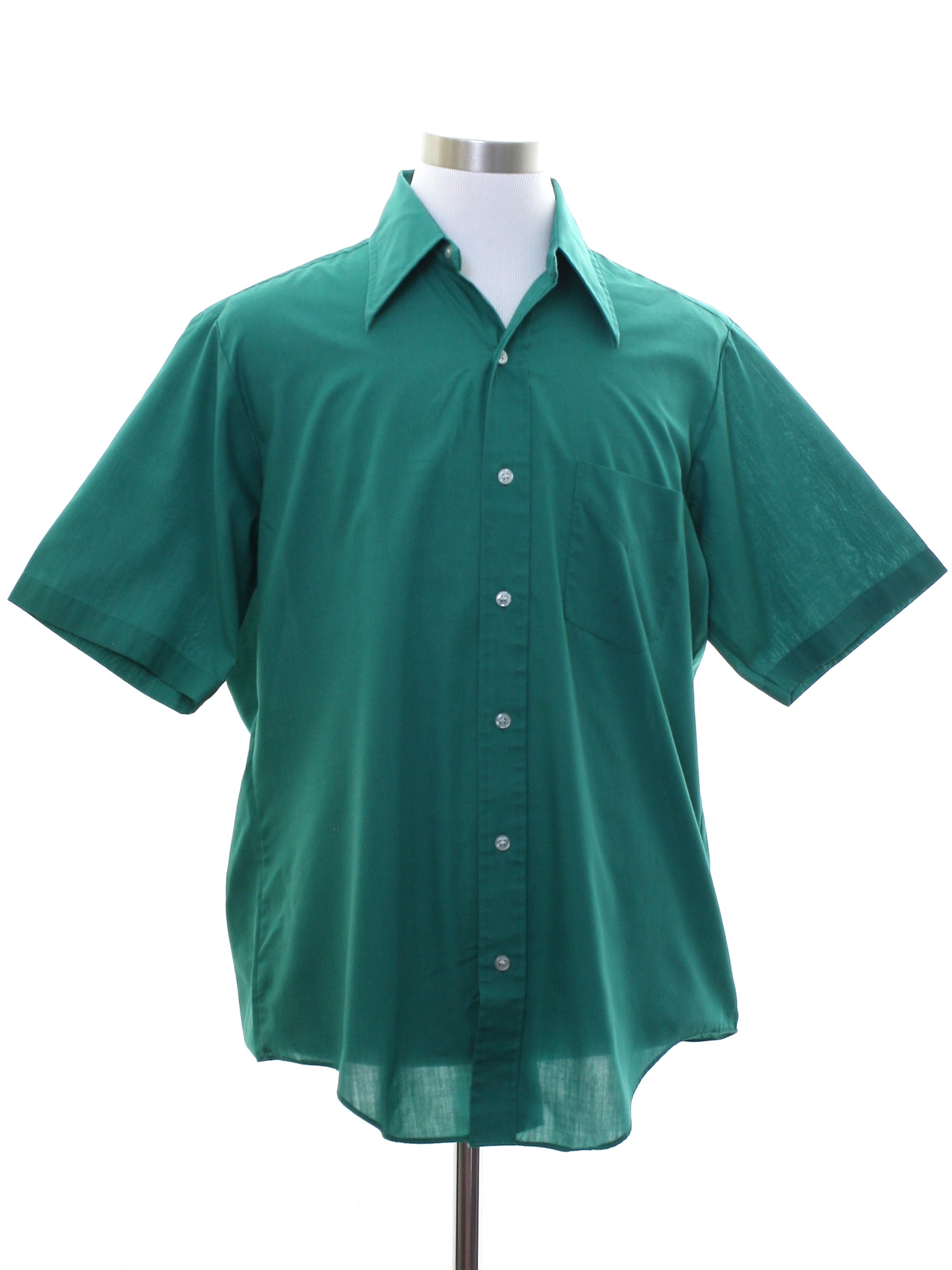 Vintage 1970's Shirt: 70s -Richman Brothers.- Mens emerald teal ...