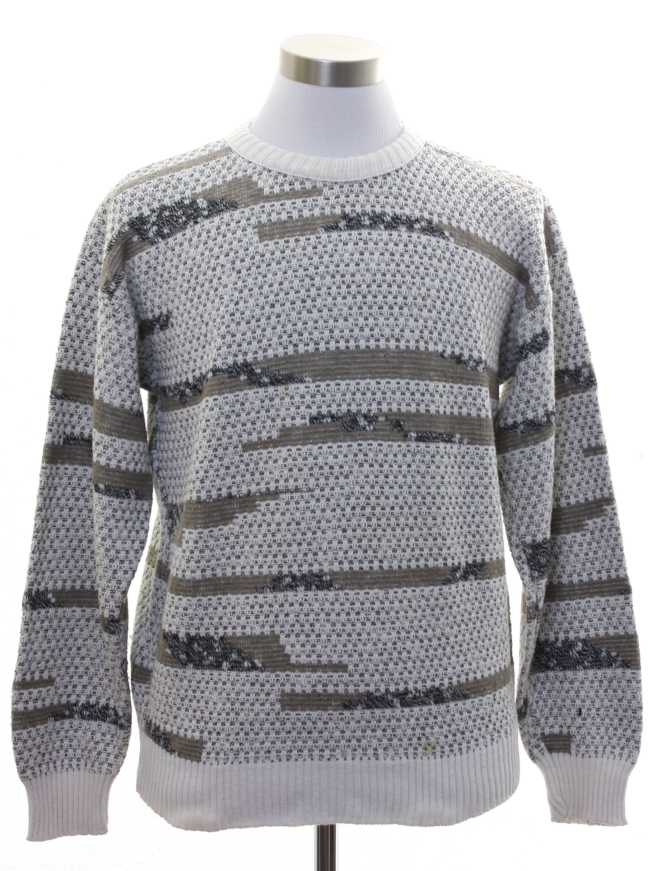 1980s Protege Sweater: 80s -Protege- Mens white background wool acrylic ...