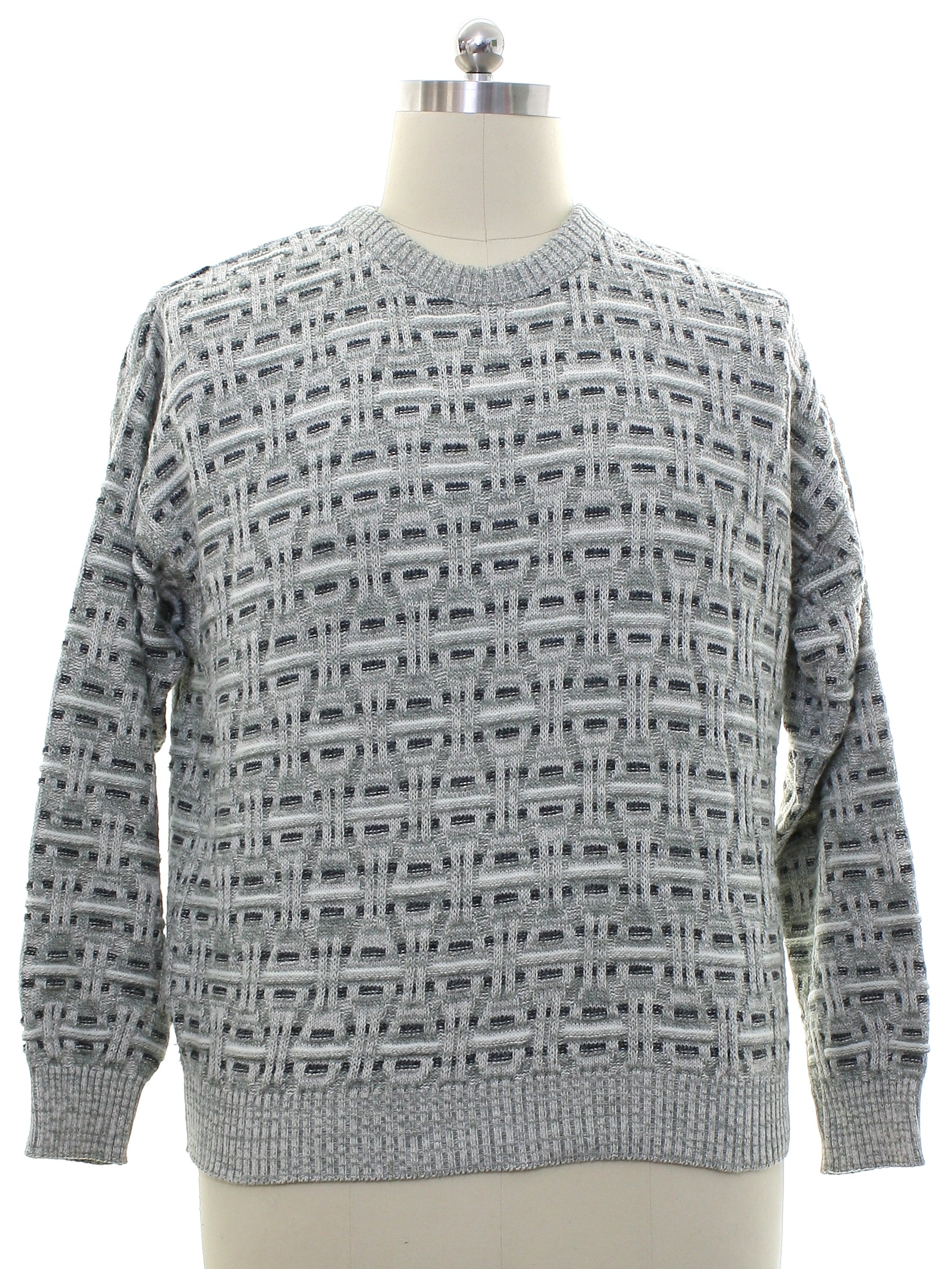 St Johns Bay 1990s Vintage Sweater: 90s -St Johns Bay- Mens dove gray ...
