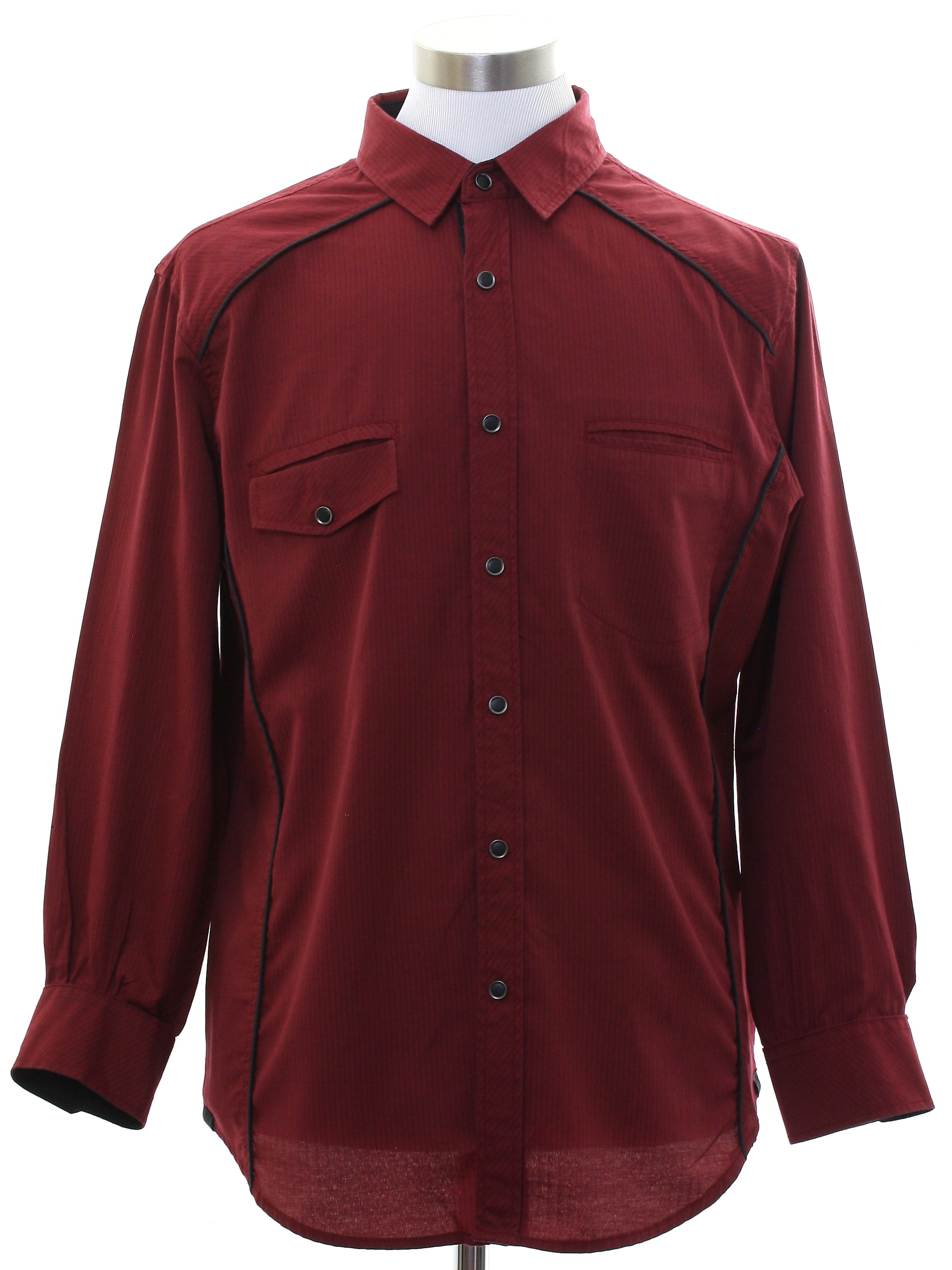 mens maroon western shirt