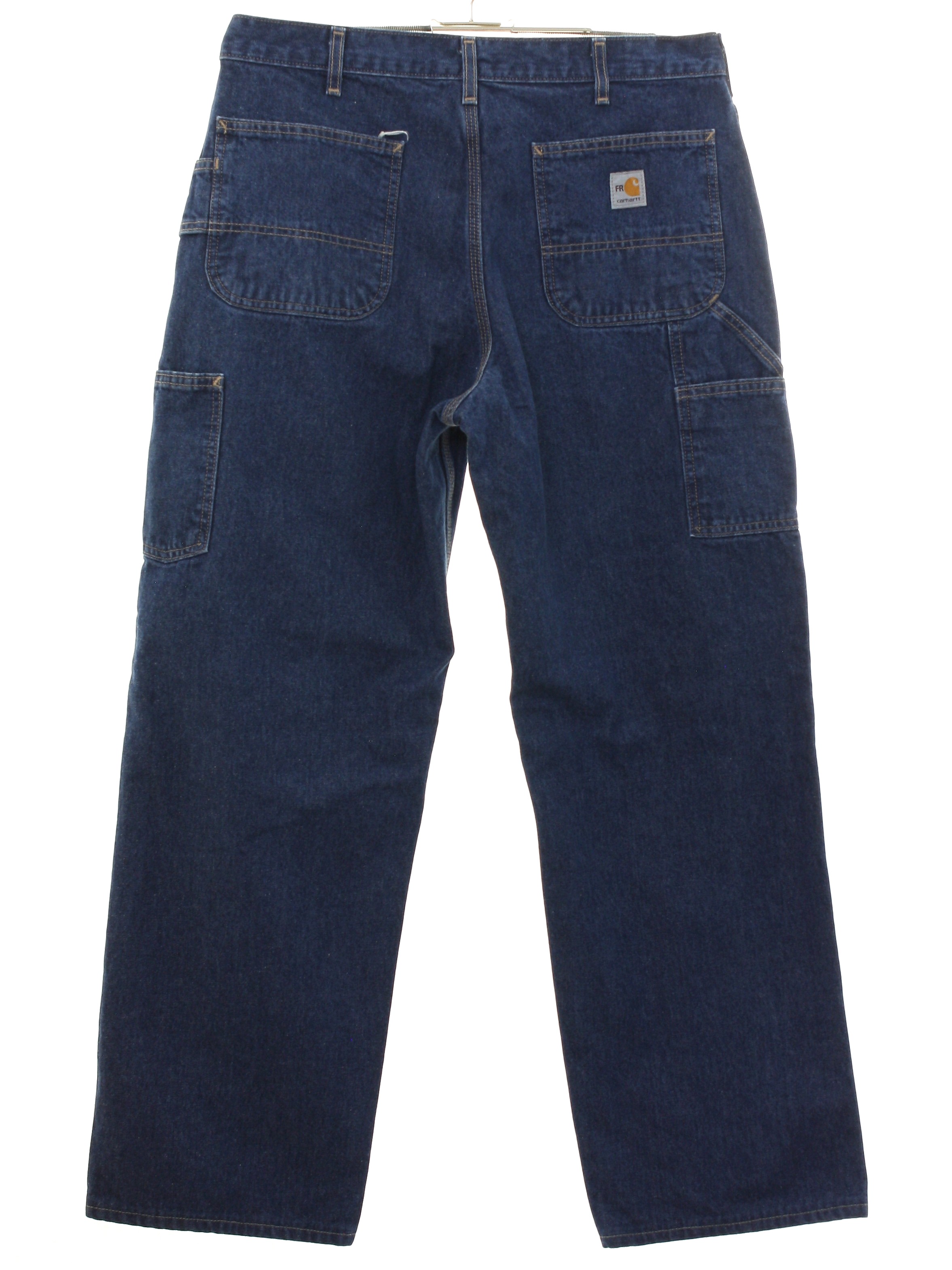 Pants: 90s -Carthartt- Mens blue cotton denim cargo denim jeans pants ...