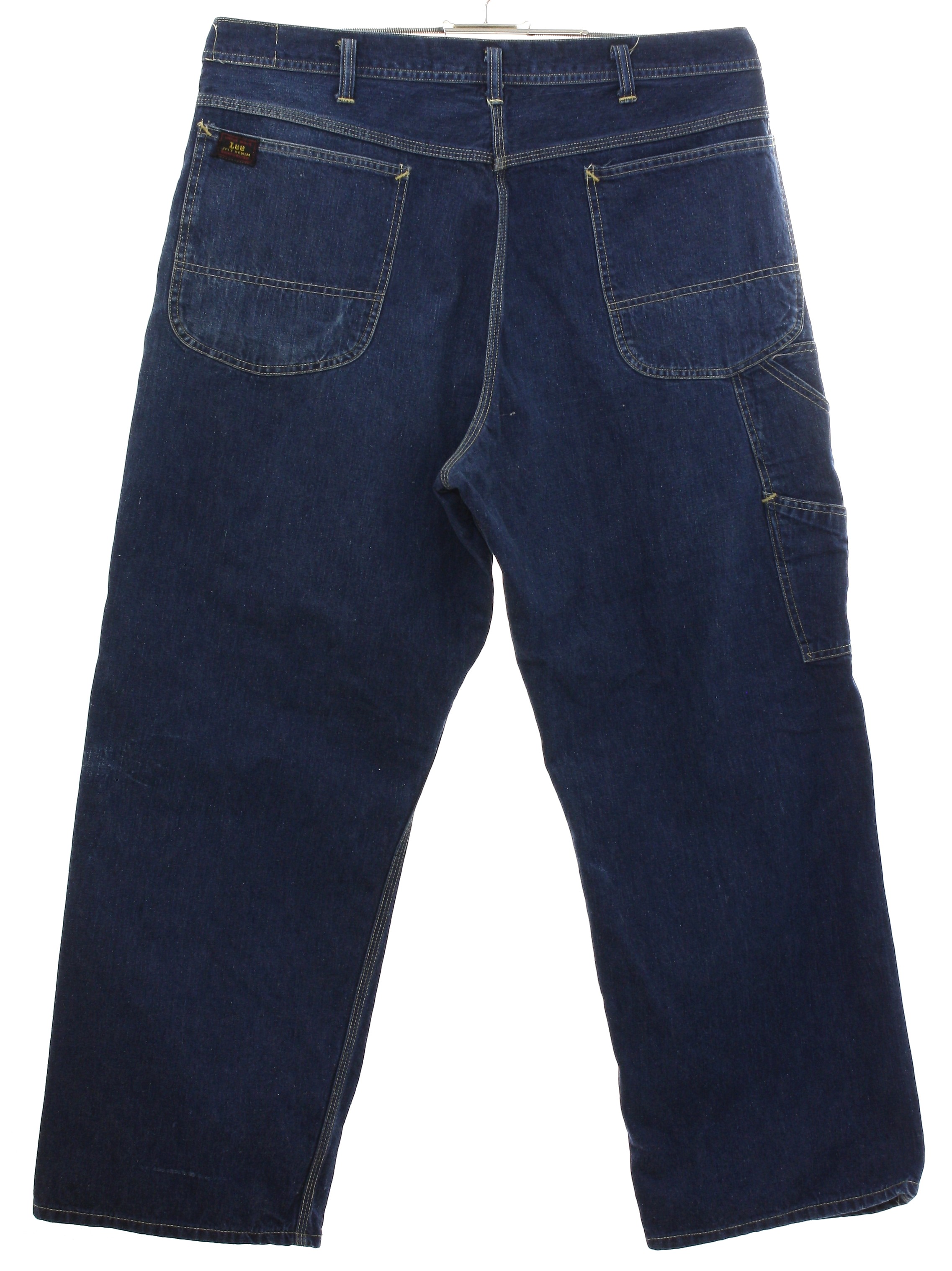 1960's Vintage Lee Pants: 60s -Lee- Mens blue cotton denim
