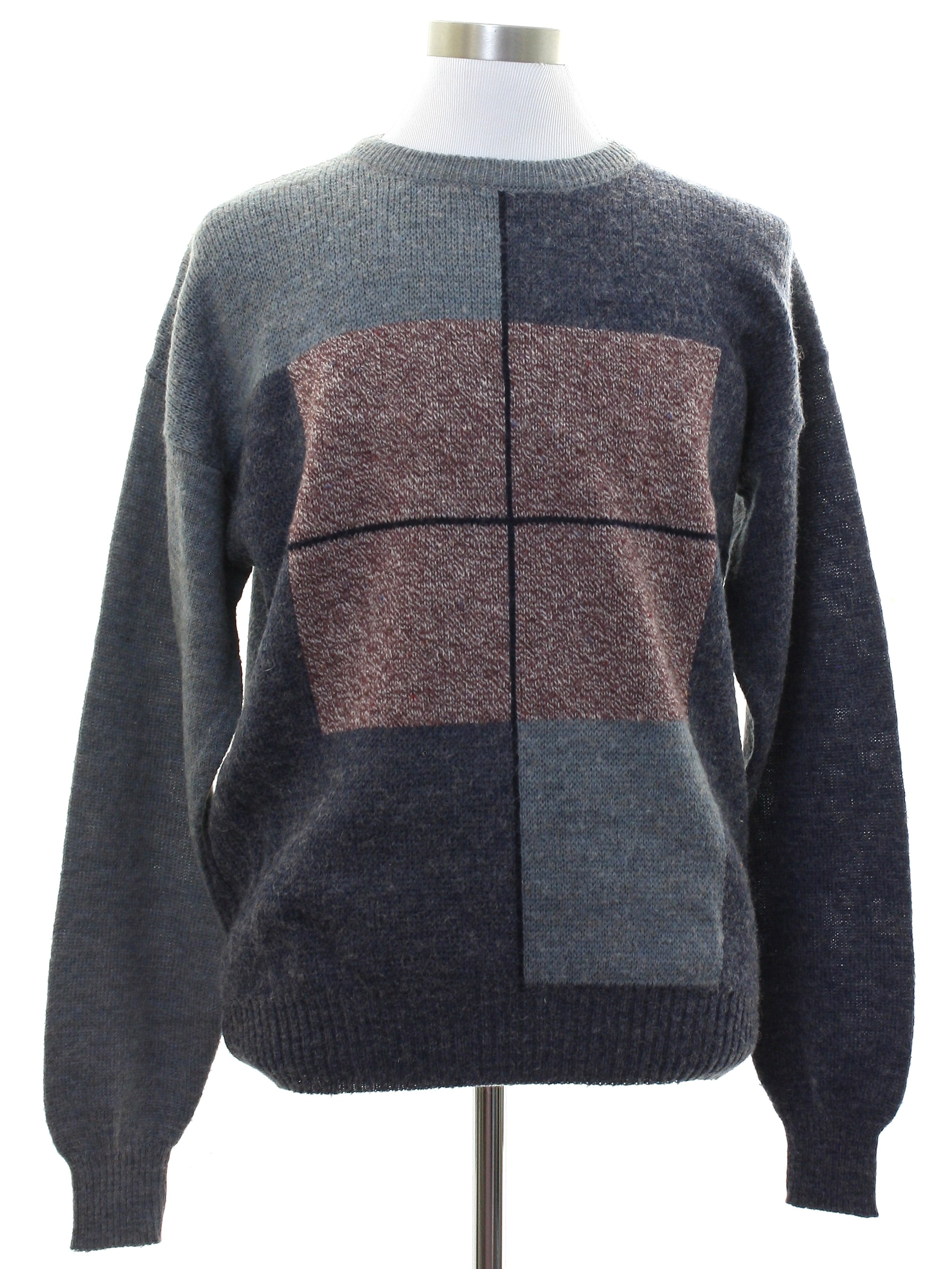 1980's Sweater (Vanderbilt): Late 80s -Vanderbilt- Mens shades of gray ...