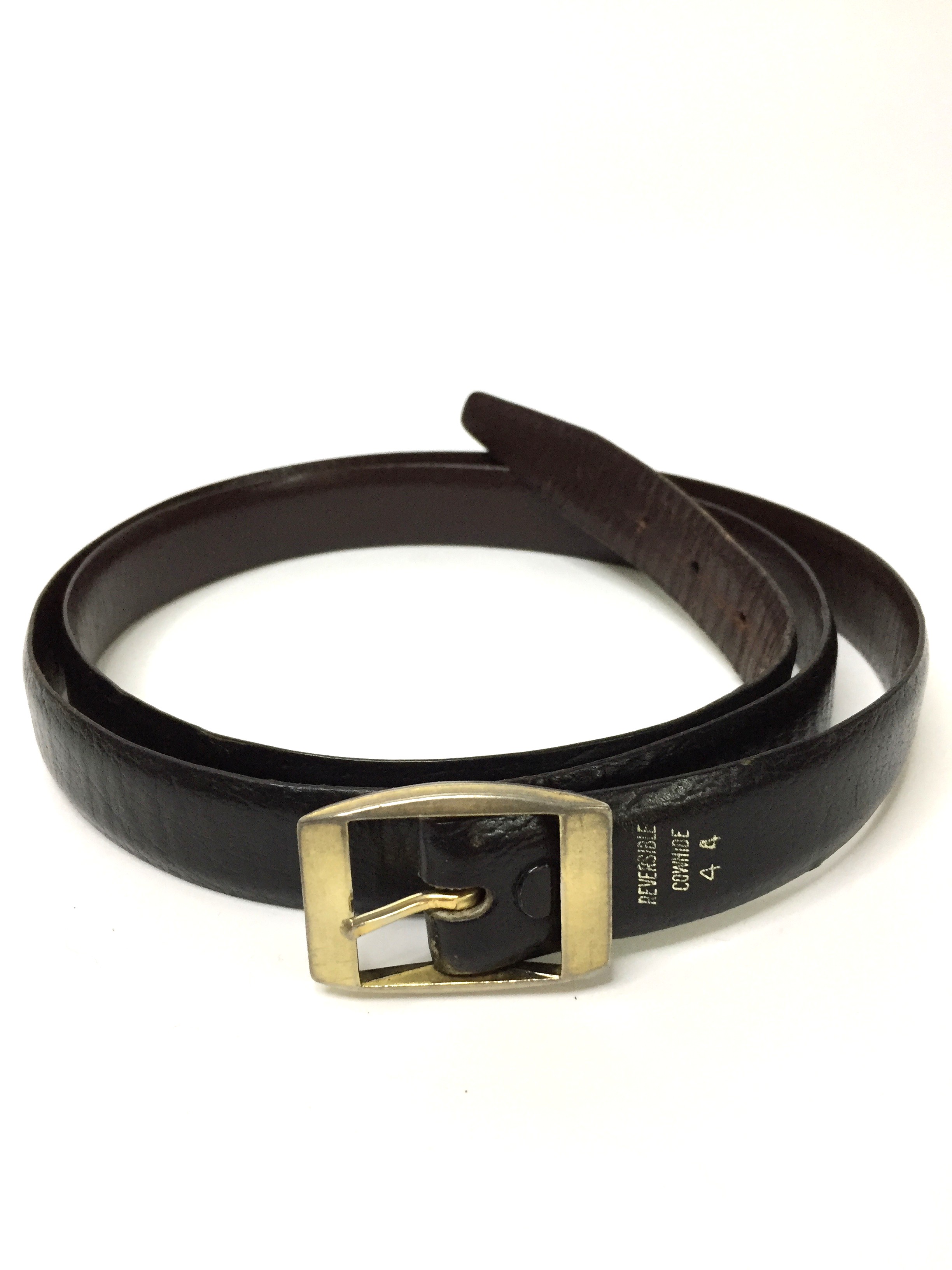 Sixties Vintage Belt: 60s -Reversible Cowhide- Mens black, dark brown ...