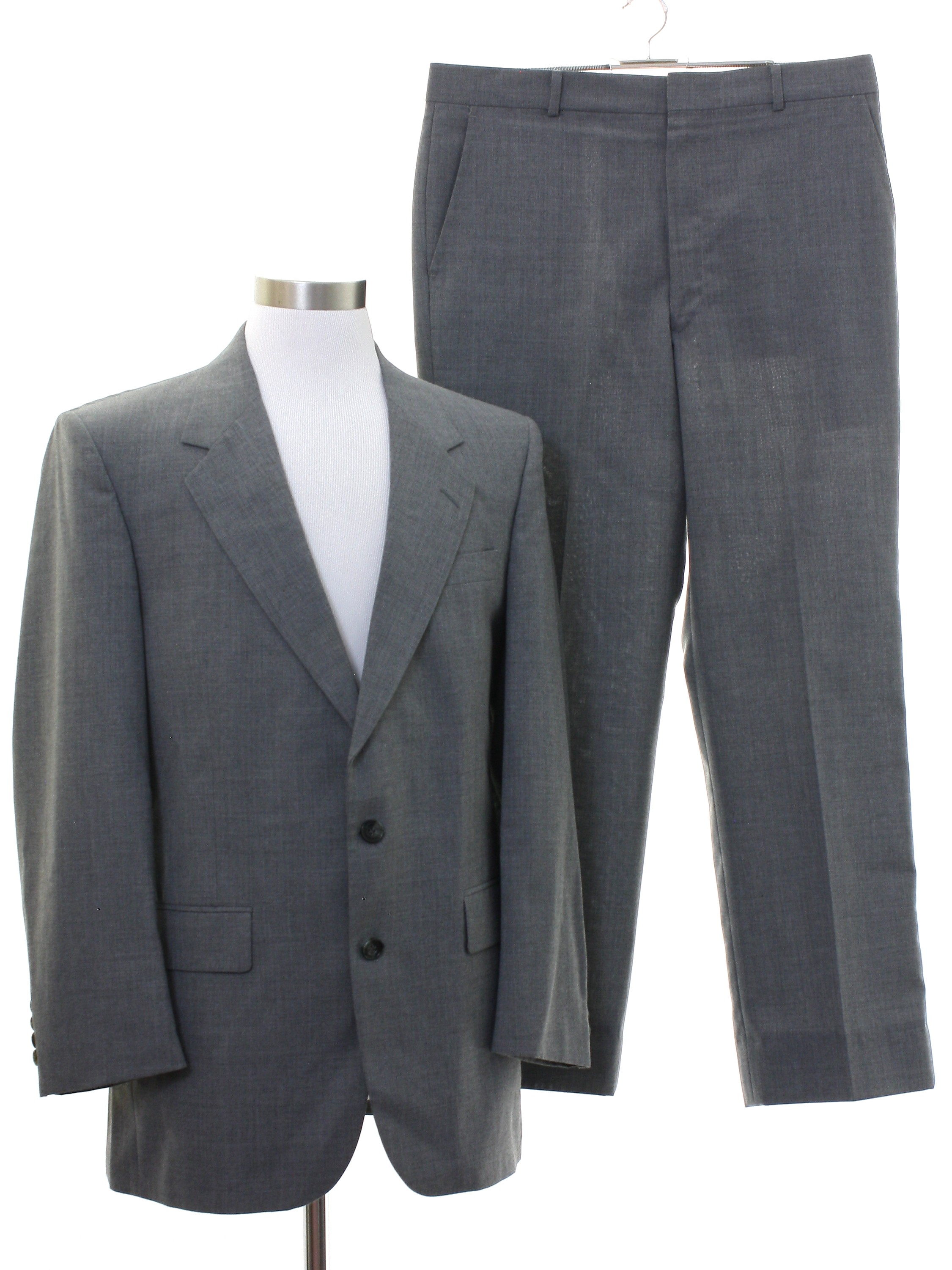 80s Suit (Botany 500): Early 80s -Botany 500- Mens heather grey wool ...