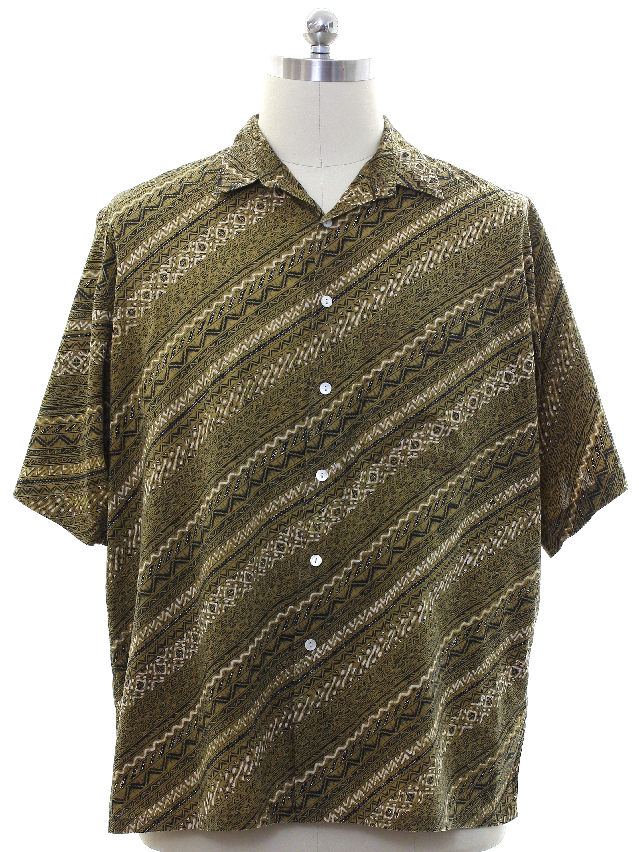 1990's Retro Shirt: 90s or newer -The J Peterman Co.- Mens harvest gold ...