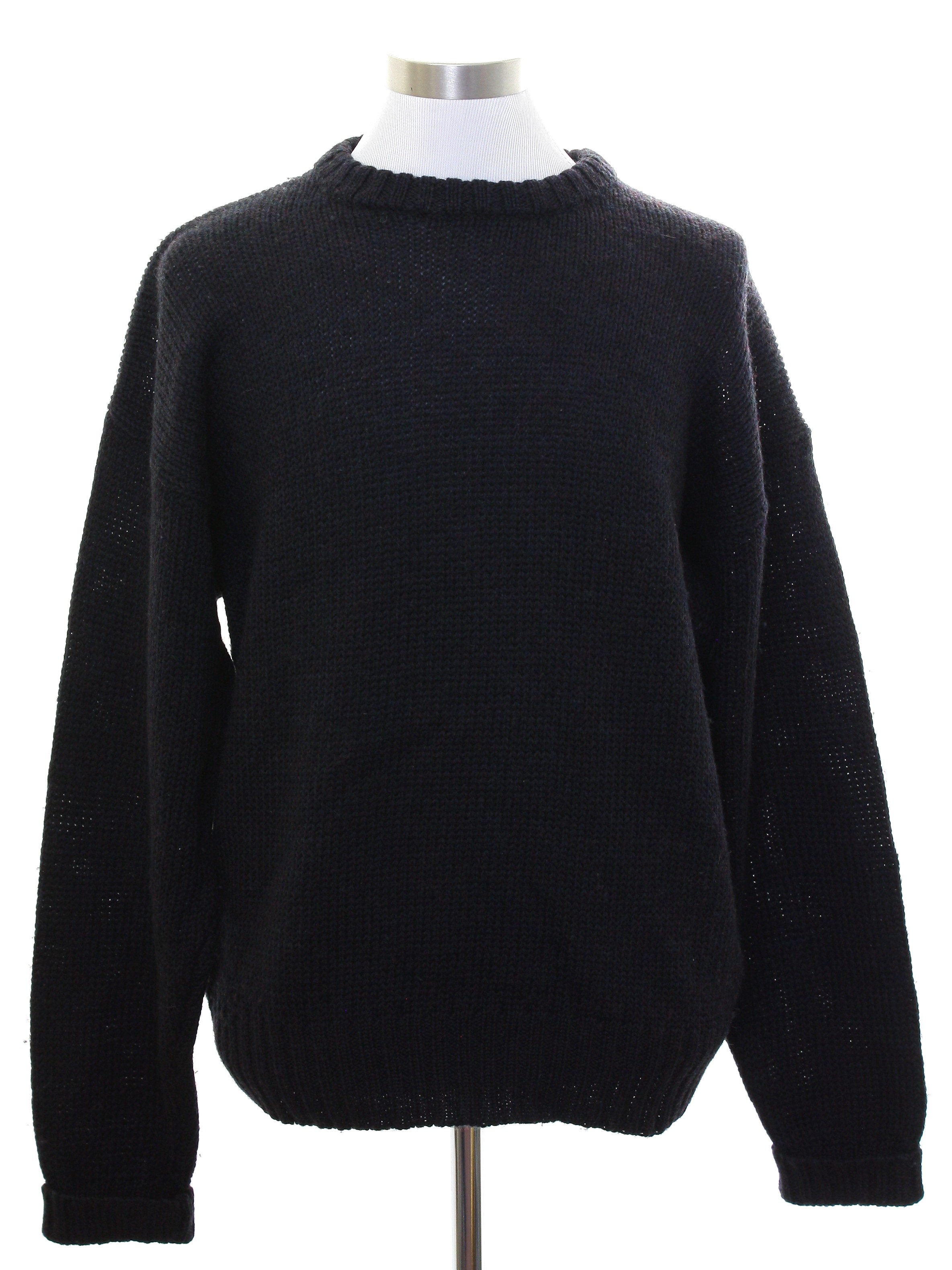 1980s Boston Traders Sweater: 80s -Boston Traders- Mens mottled black ...