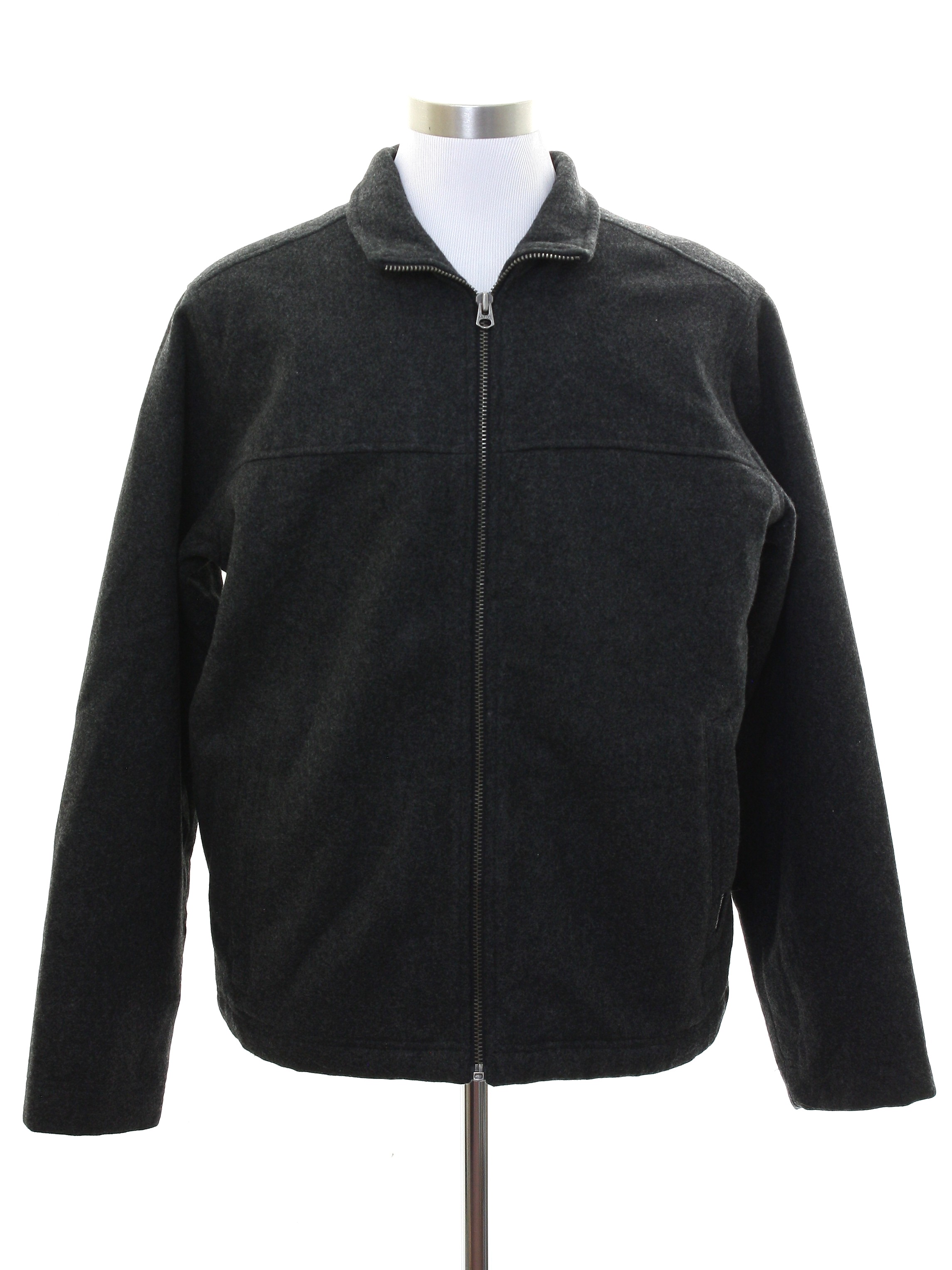 Jacket: 90s -Abercrombie and Fitch- Mens heather charcoal wool and ...