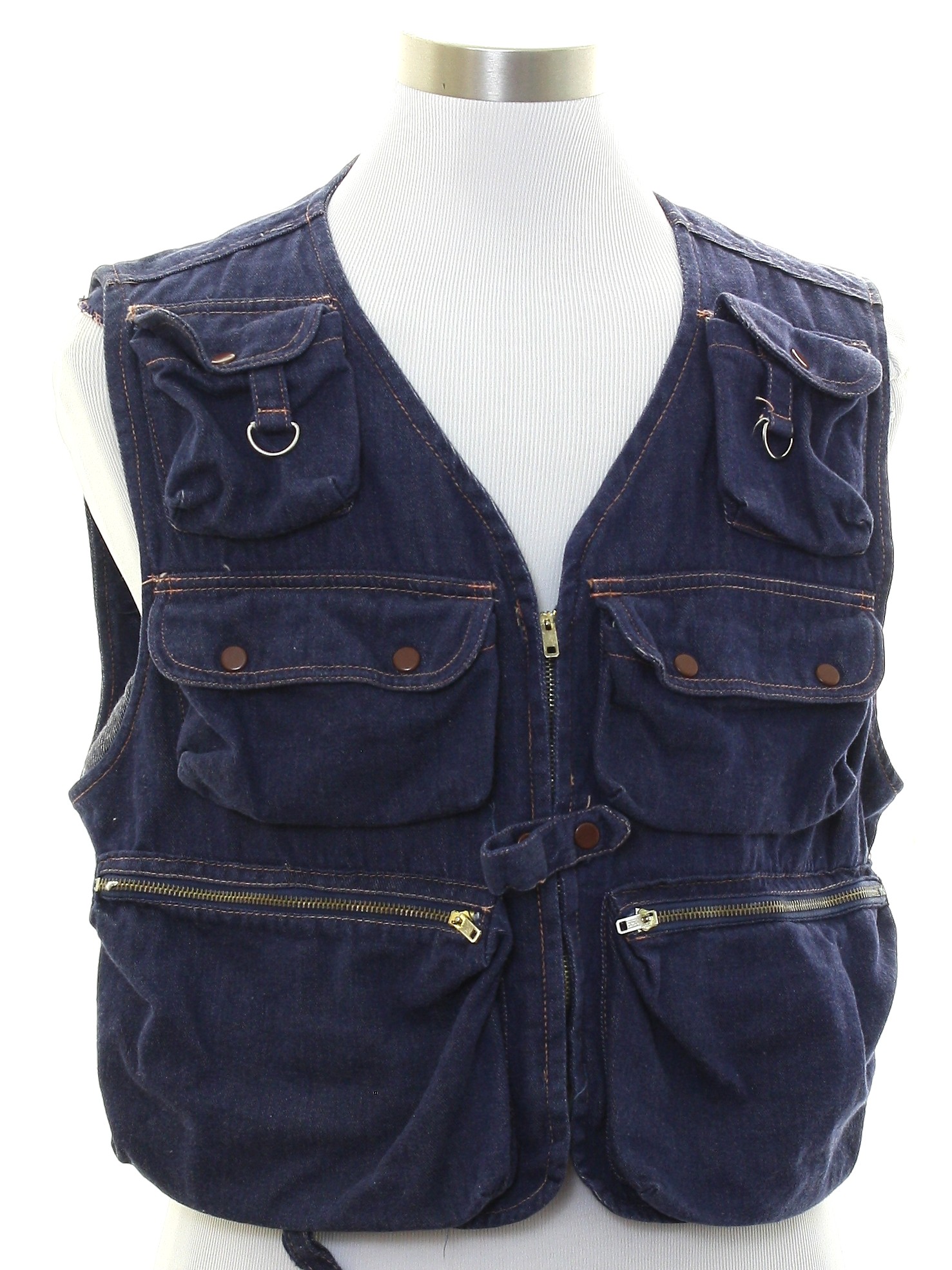 70's The BD Vest Vest: 70s -The BD Vest- Mens dark blue cotton denim ...