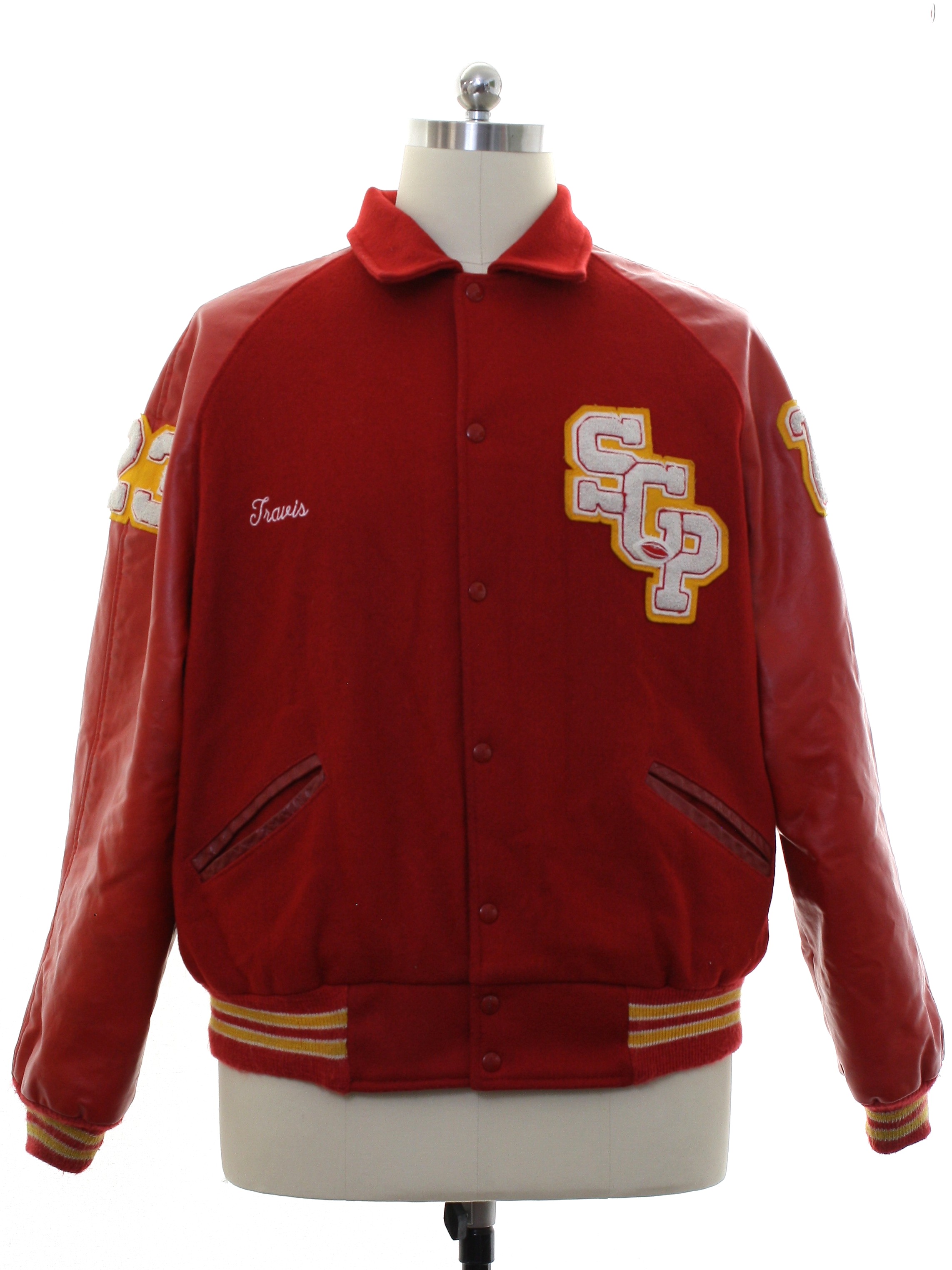 1980's Vintage Meca Jacket: 80s style (made recently) -Meca- Mens red ...