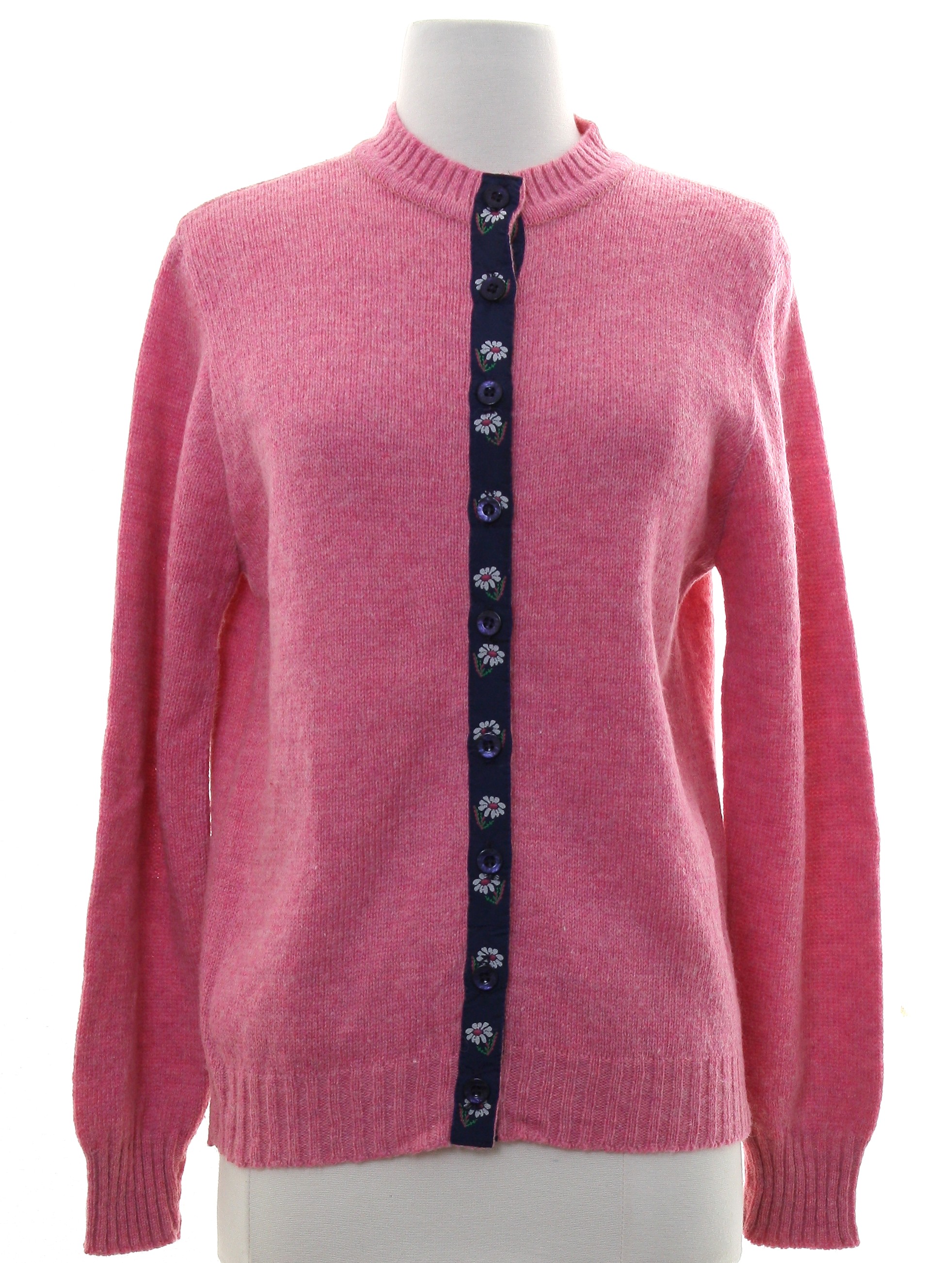 Vintage Shetland Wool Blend 80s Cardigan