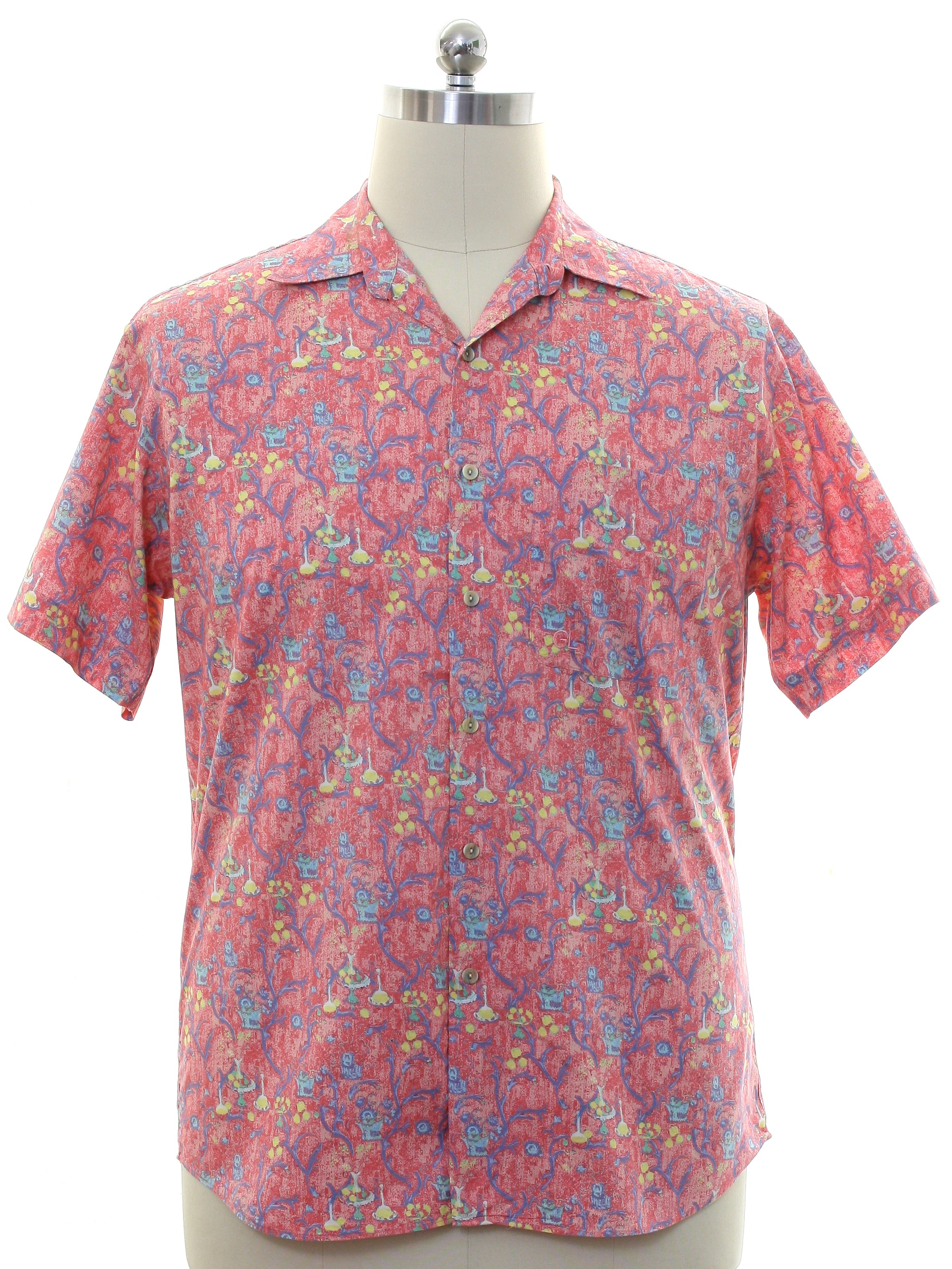 Shirt: Late 80s or Early 90s -Guy Laroche Paris- Mens shades of pink ...