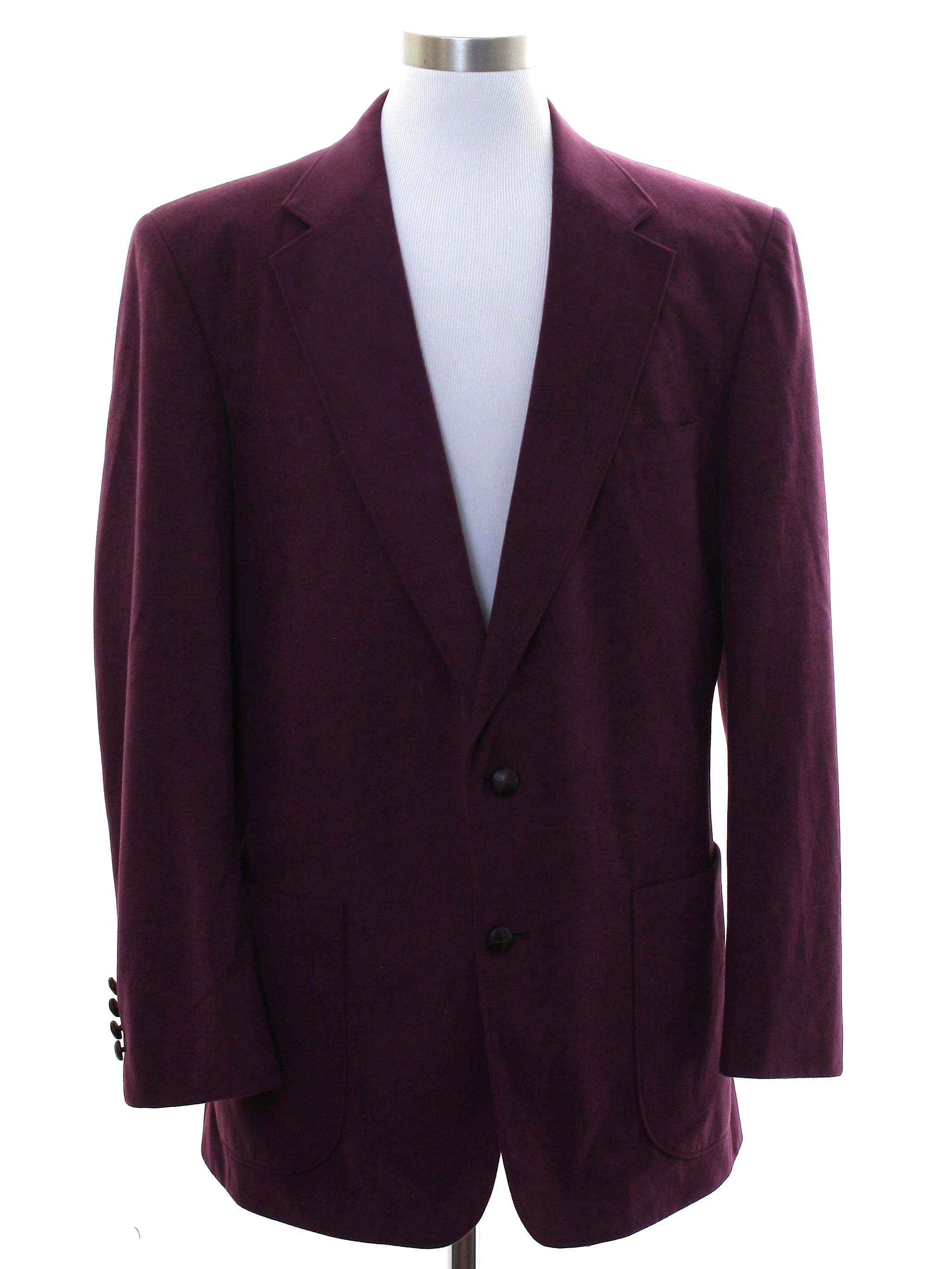 Vintage 1980's Jacket: 80s -John L Blair- Mens merlot burgundy ...