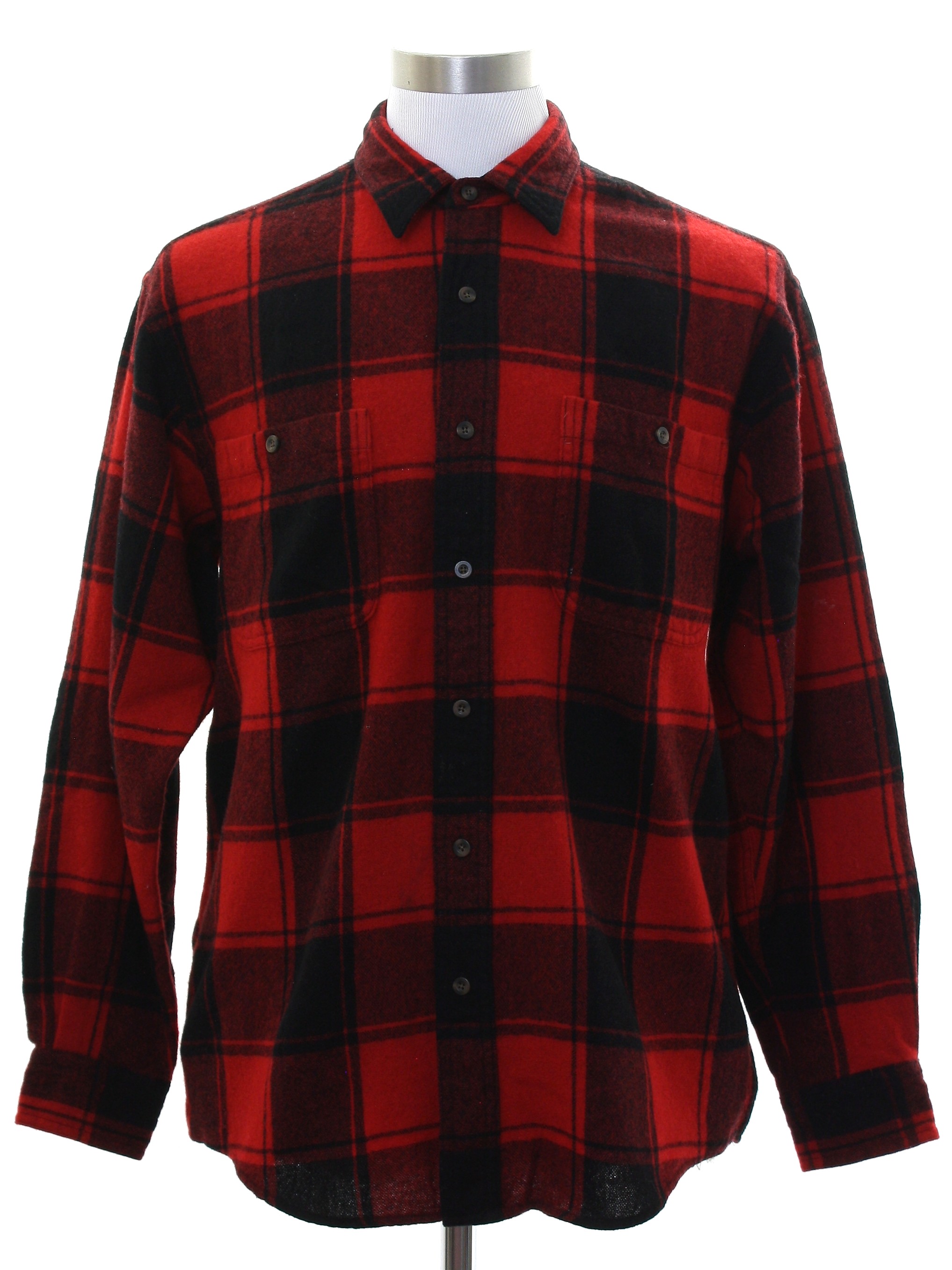 Eighties REI Shirt: Late 80s -REI- Mens red and black classic lumber ...