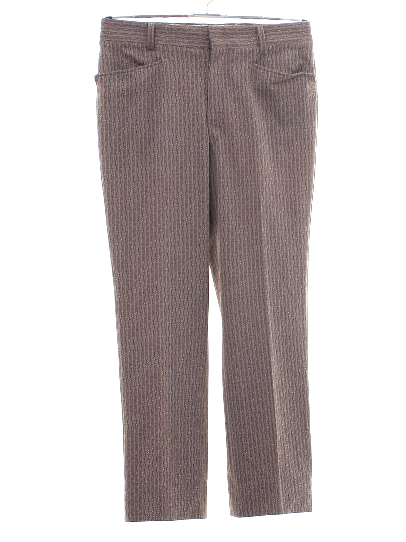 1970's Vintage Pants: 70s -No Label- Mens coral, brown, and gray thin ...