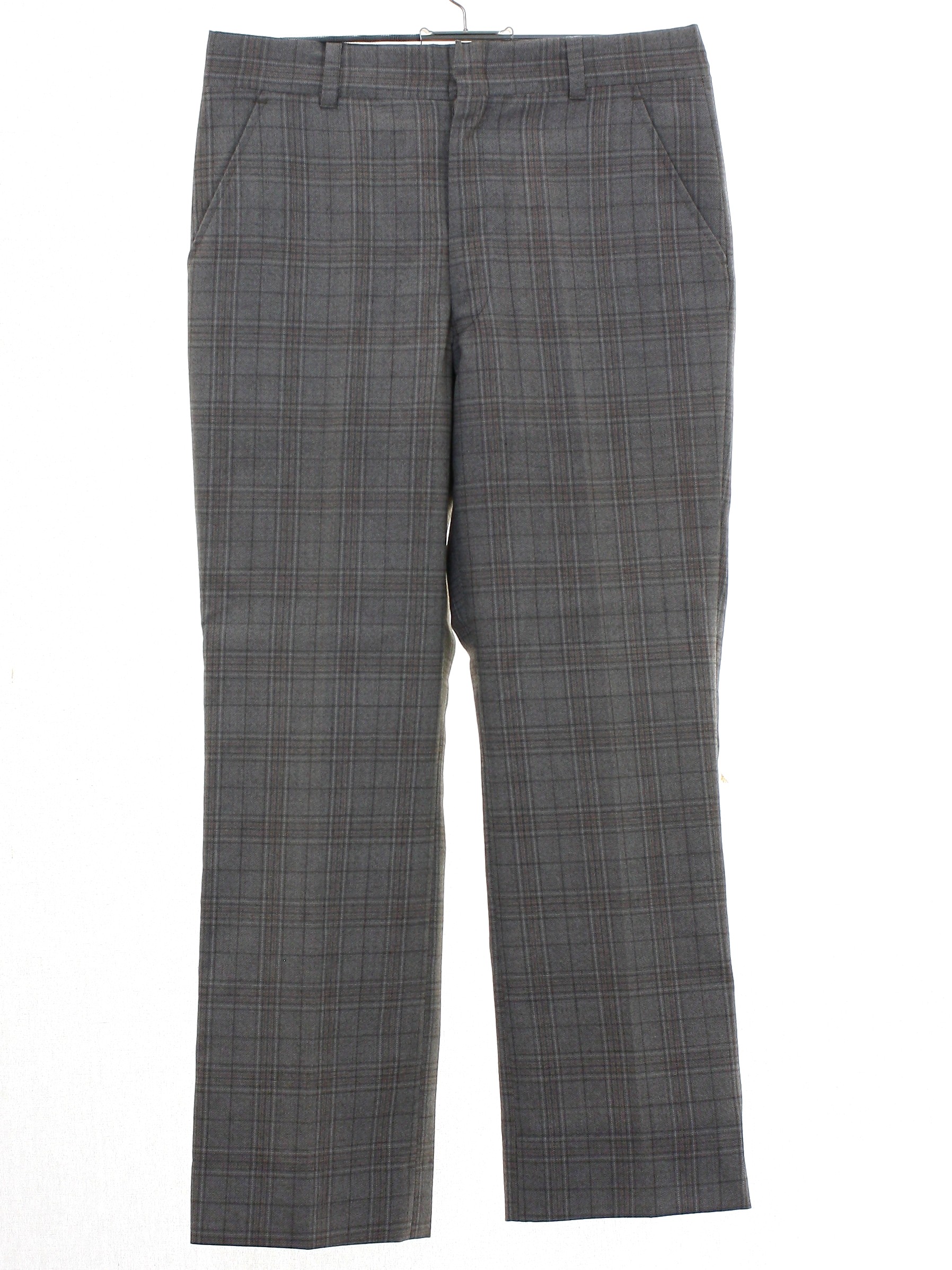 Retro 1970's Pants: 70s -No Label- Mens gray, white, and orange subtle ...