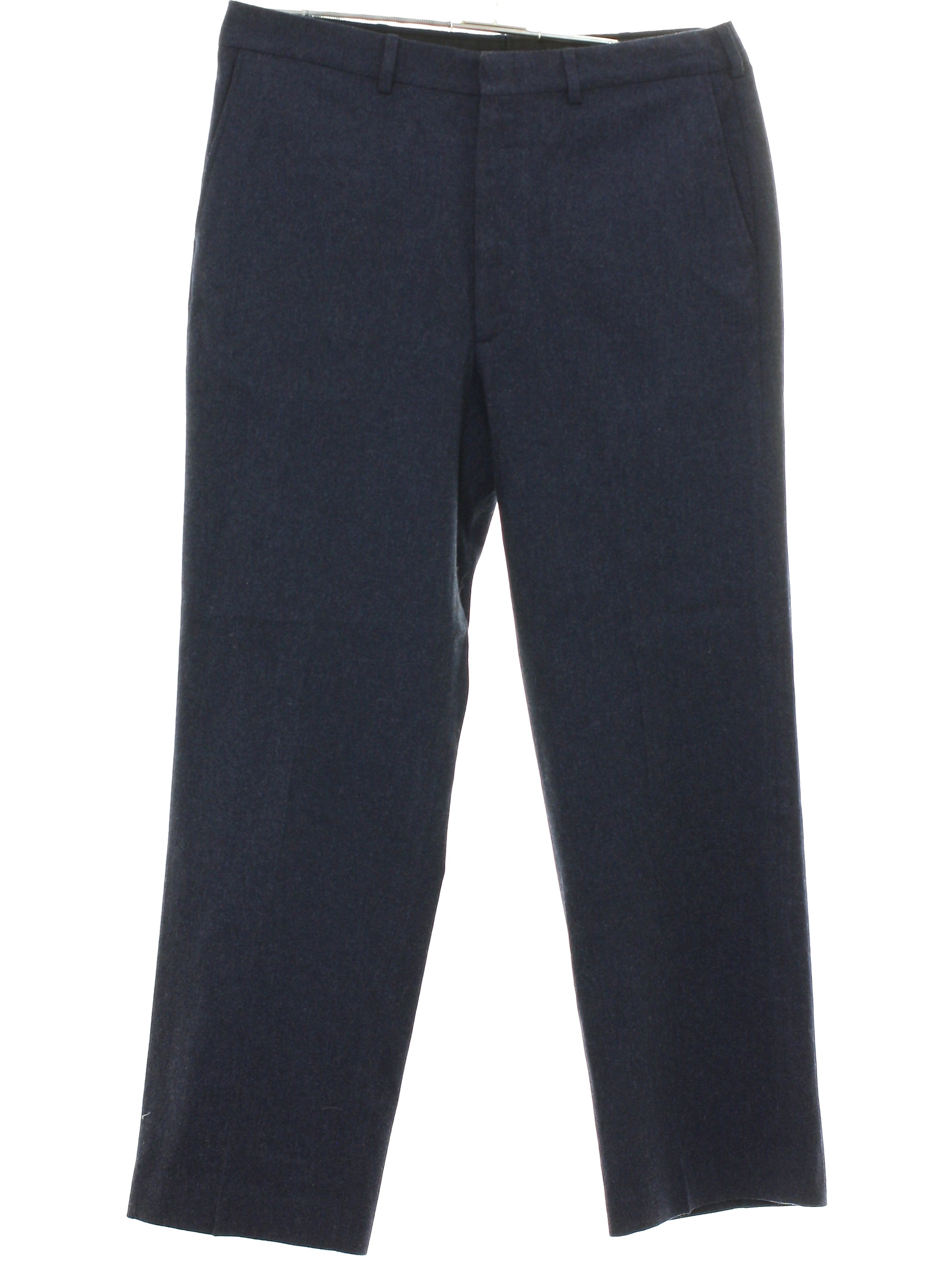 80s Retro Pants: Early 80s -Farah- Mens hazy navy blue solid colored ...