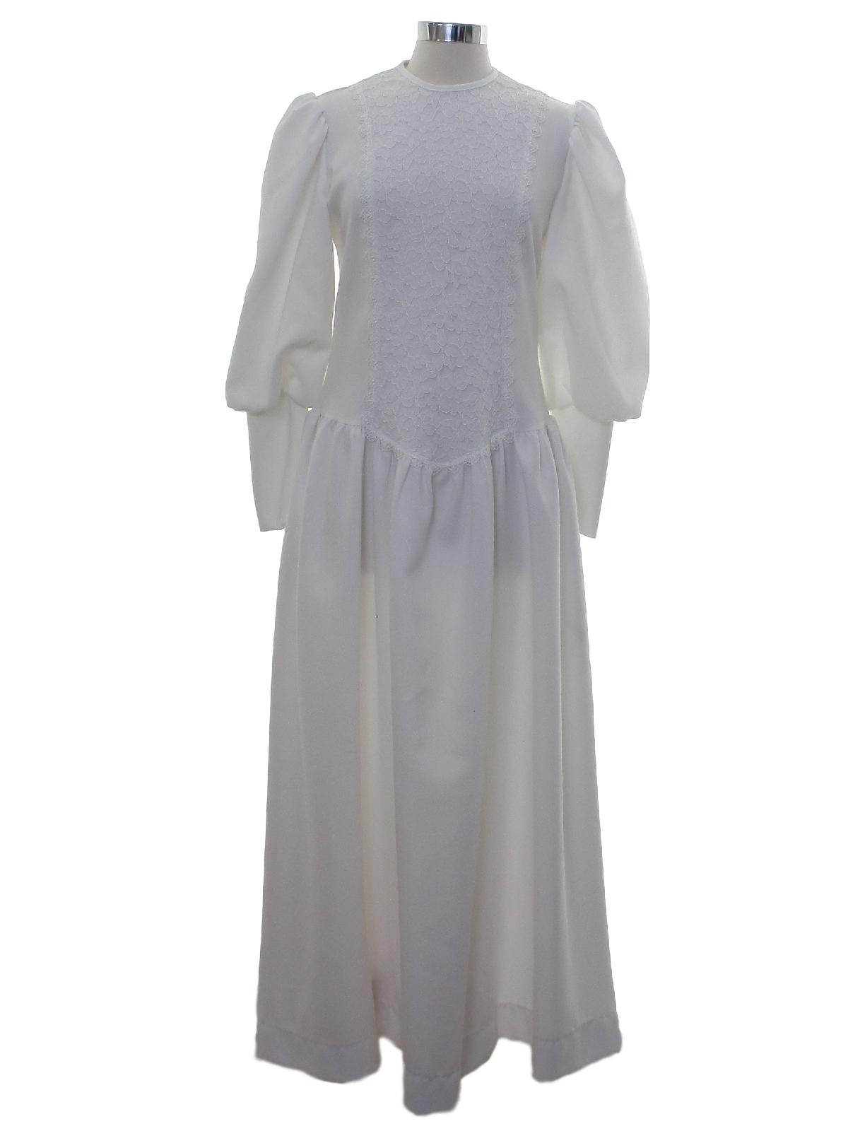 Vintage LeVoys 70's Hippie Dress: 70s -LeVoys- Womens white polyester ...