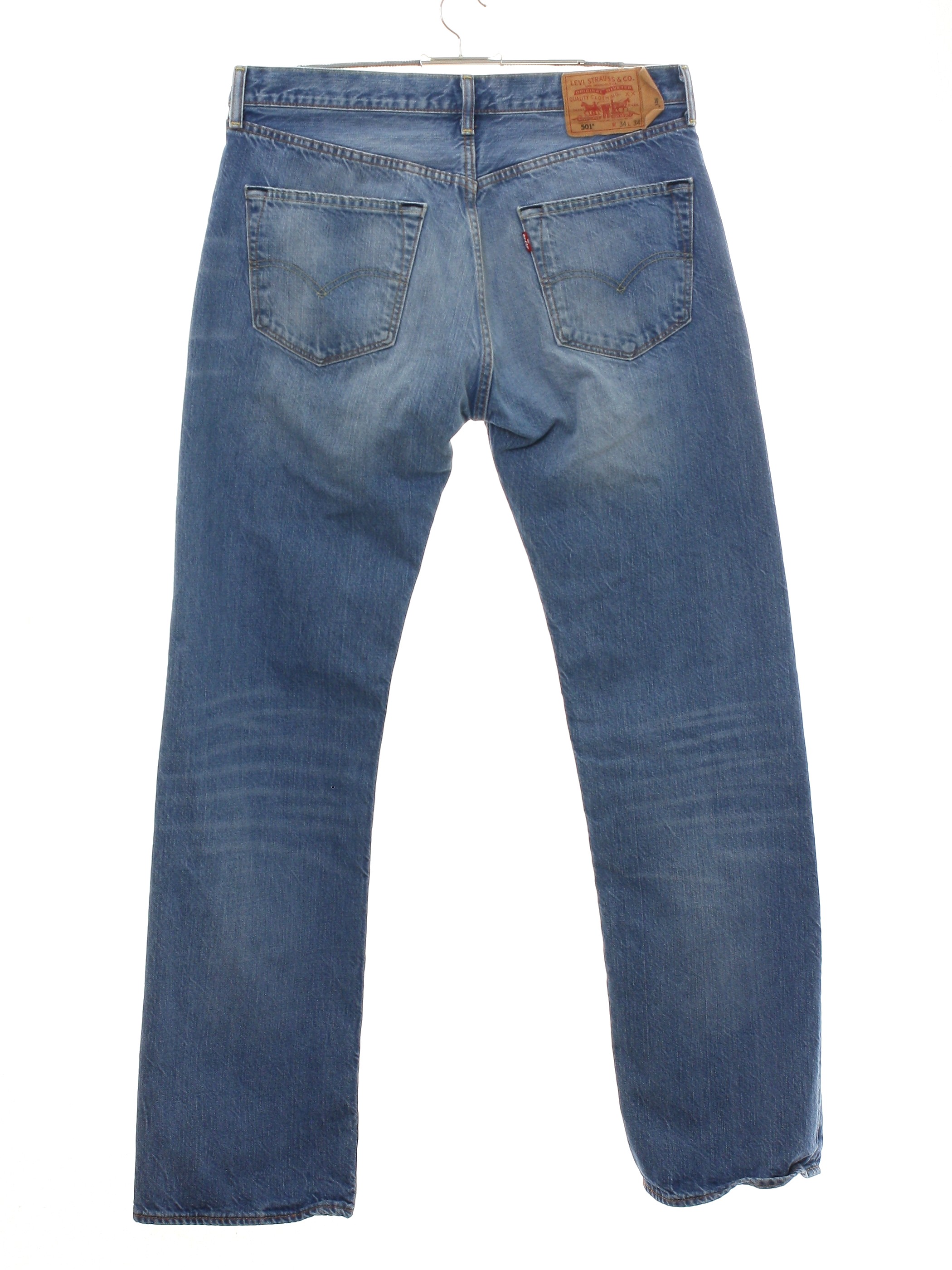 Pants: 90s -Levis 501- Mens stone washed faded hazy blue cotton ...